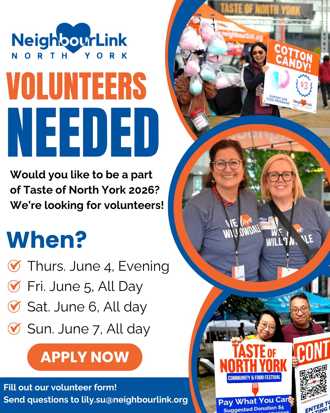 Join us for an unforgettable experience at the 4th Taste Of North York Community & Food Festival!
Whether you are passionate about food, entertainment or family fun we are looking for enthusiastic volunteers to help make our community festival at Mel Lastman Square another huge success. There are opportunities for neighbours of all ages during load-in, festival hours and load-out.
It takes over 100 people to bring this event to life and you could be one of them!
If you have experience with events, performance or customer service that is an asset but not mandatory!
Interested? Apply at the link in our bio!
Thanks so much!
#WeLoveWillowdale #NeighboursHelpingNeighbours #Community #NorthYork #FoodFestival #Foodie