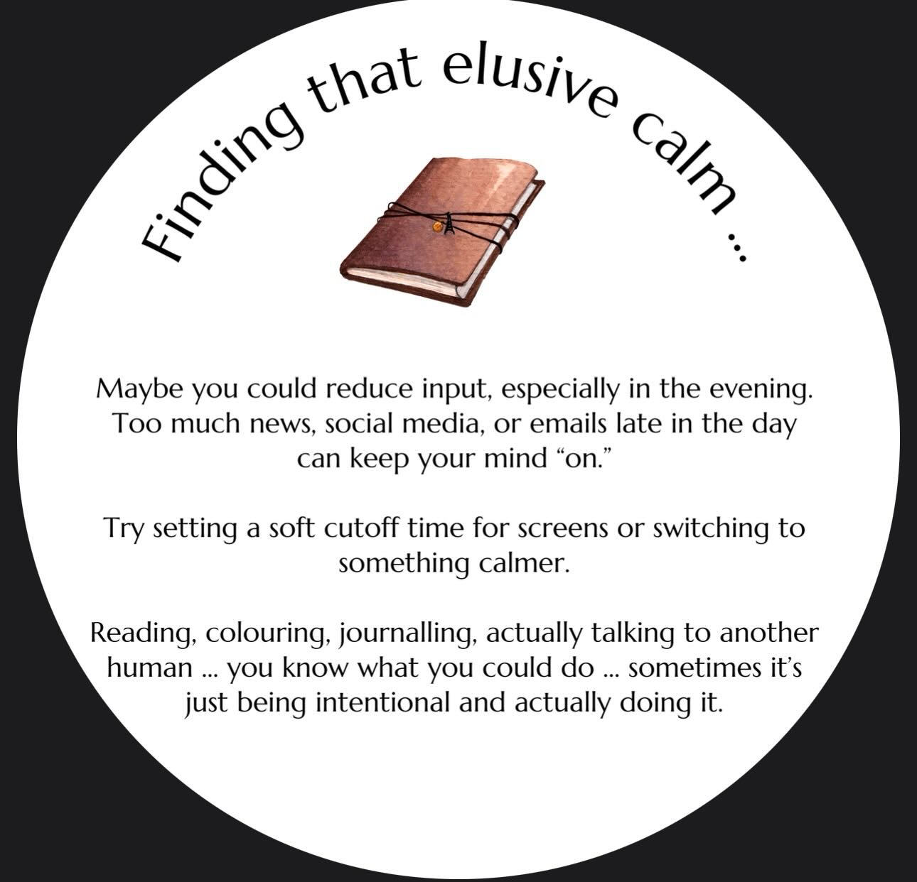 …
Maybe you could reduce input, especially in the evening. Too much news, social media, or emails late in the day can keep your mind “on.”
Try setting a soft cutoff time for screens or switching to something calmer.
Reading, colouring, journalling, actually talking to another human … you know what you could do … sometimes it’s just being intentional and actually doing it.
#mentalwellbeing #wellness #therapyworks #wirraltherapist #WirralCounsellor
😀 Disclaimer: As a psychotherapeutic counsellor, I share content here to educate and raise awareness around mental health. This page is not a therapy service, and viewing or interacting with posts does not establish a client–therapist relationship.
For tailored support, please seek one-to-one work with a qualified professional.