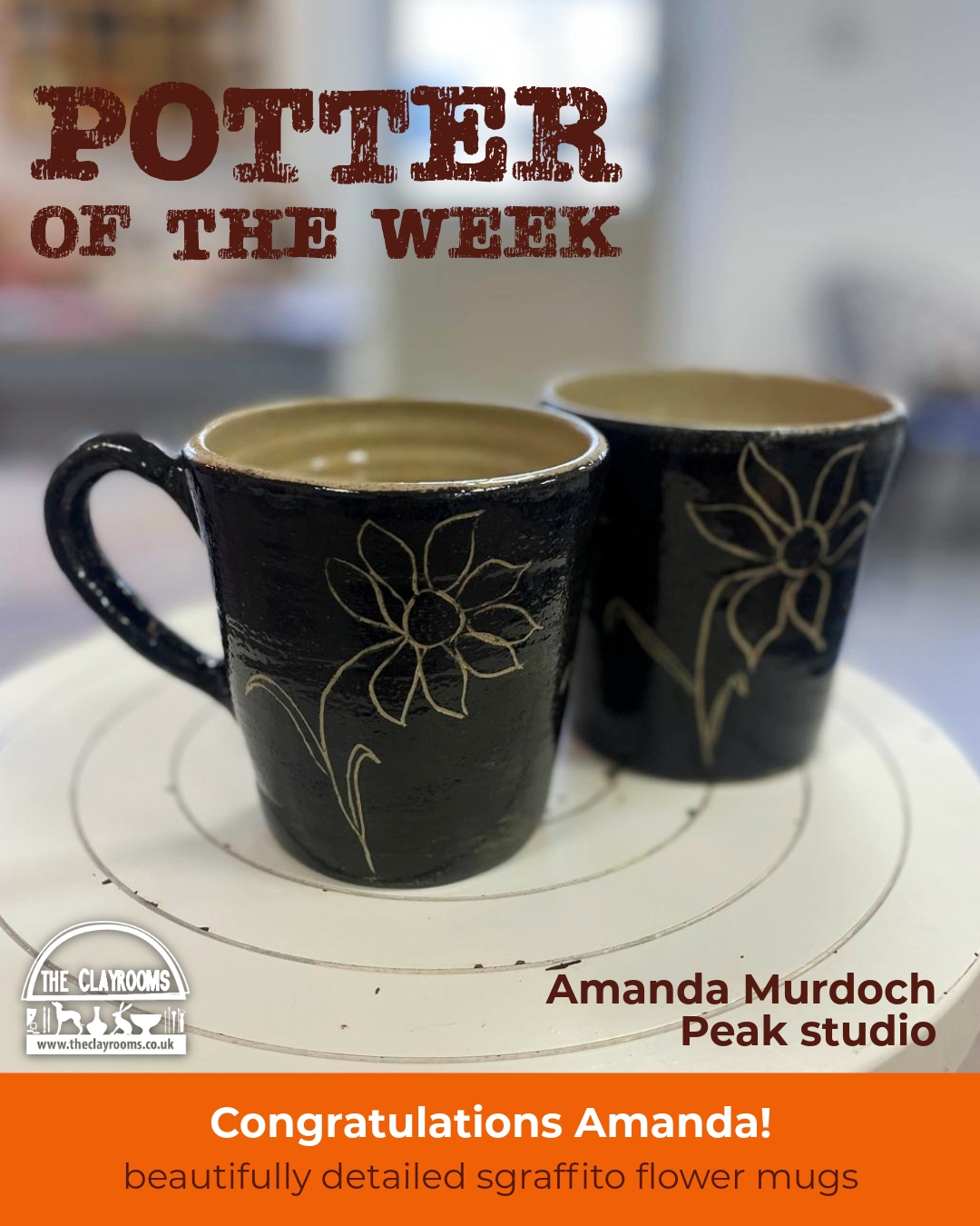 Peak Village Pottery Studio 🤎
This week we’re celebrating Amanda Murdoch and her beautifully detailed sgraffito flower mugs, created at our Peak Village pottery studio.
Using carving and decorative techniques, Amanda’s work shows how simple forms can be transformed through pattern, texture and personal style. It’s a lovely example of how skills learned in pottery classes can develop into something completely your own over time.
If you’ve been thinking about trying a pottery class in the Peak District, this is a great place to start. Which one would you pick for your morning coffee? ☕
@peakshoppingvillage