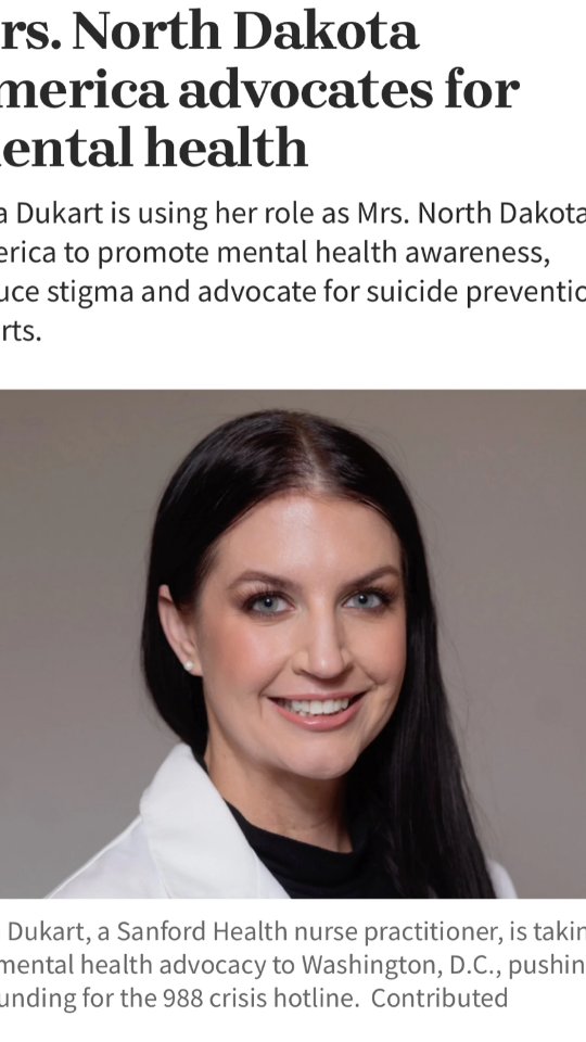 Mrs. North Dakota America, @sara_dukart22, was recently featured in a local news interview highlighting her advocacy for mental health and suicide prevention. π
Through her platform, Hope Through Help, @hopethroughhelp1, she continues to use both her professional expertise and personal journey to bring awareness, break stigma, and create meaningful conversations in communities across North Dakota.
Her voice is a powerful reminder that healing is possible and that no one has to walk their journey alone. πβ¨
#hopethroughhelp #wearefamily #QueenSara #teamforevermorley