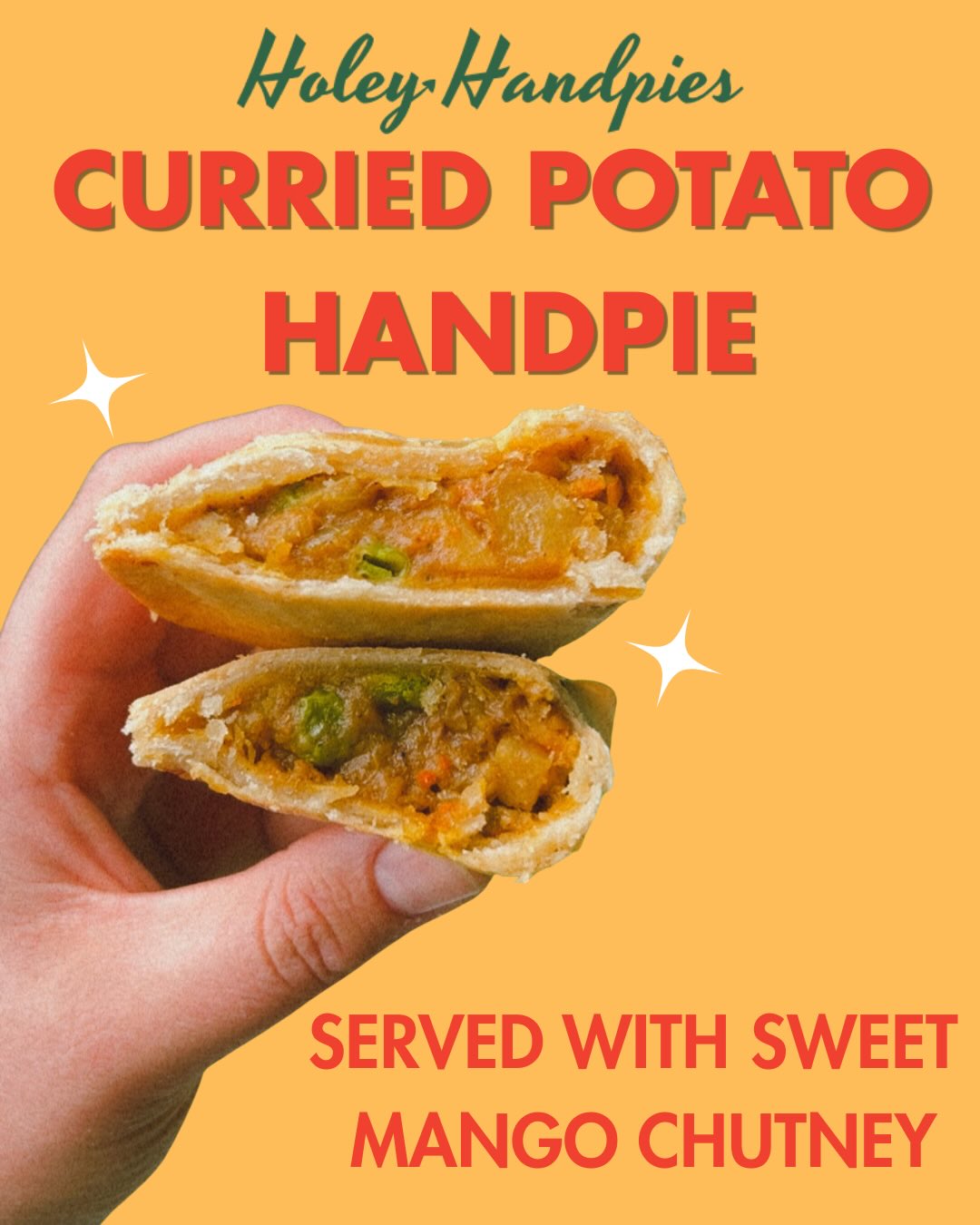 Golden flaky pastry filled with curried potatoes, peas, carrots, coconut milk, and warm spices…served with sweet mango chutney on the side 🥭
These handpies are completely vegan and I only made a small batch for this weekend’s farmers market so grab yours early before they sell out!