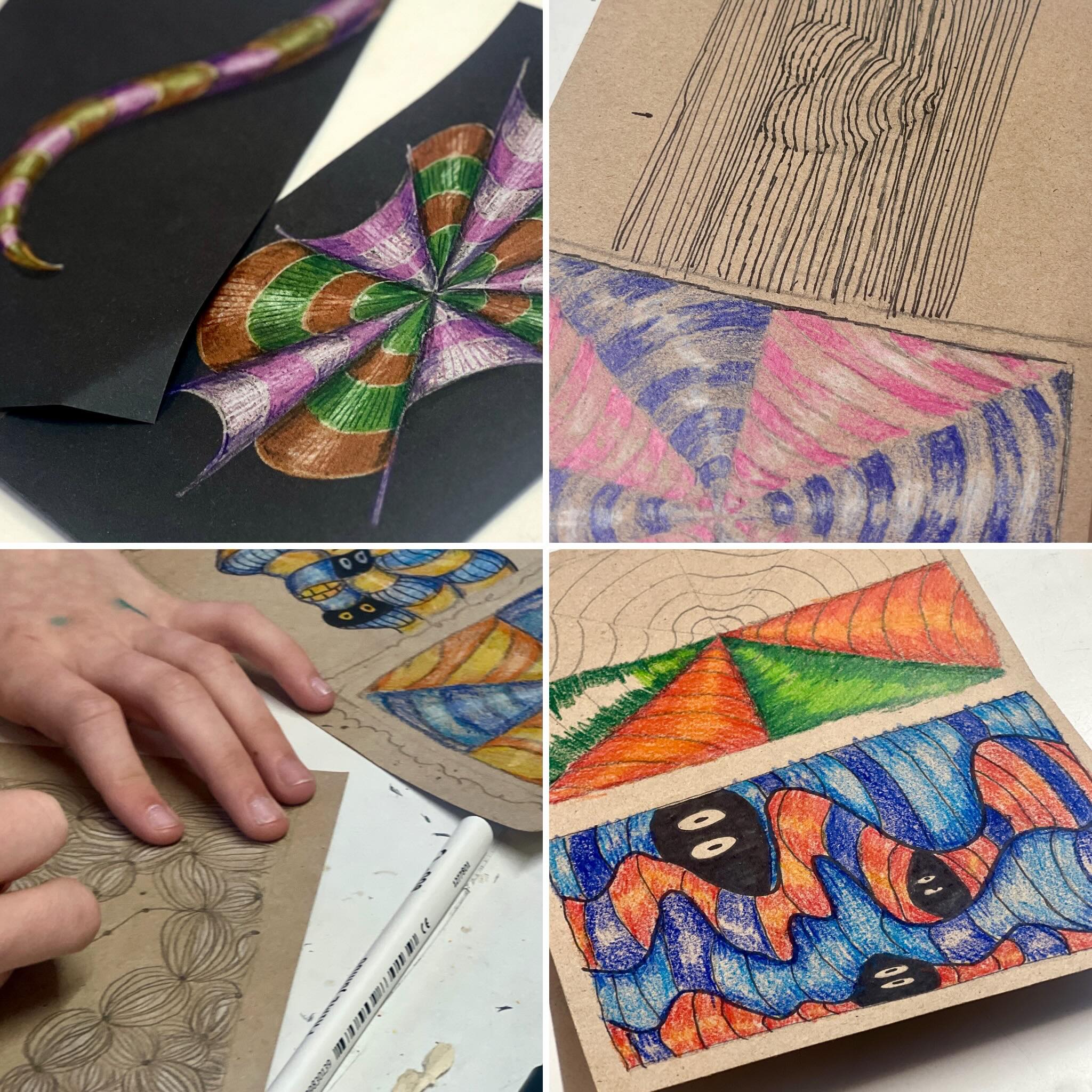 OpArt på tegneholdet i dag:) #kunstkompas #tegnekursus #opart #detskerivejle