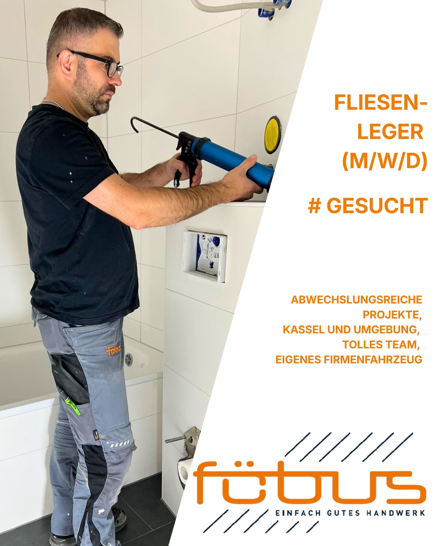 🔨 **Wir suchen dich als Fliesenleger!**
Du hast Lust auf abwechslungsreiche Projekte im Bereich Sanierung und Reparatur? Dann bist du bei uns genau richtig! Bei uns erwartet dich kein eintöniger Alltag, sondern vielseitige Aufgaben in Kassel und Umgebung.
🚐 Firmenfahrzeug inklusive – starte direkt von zu Hause zur Baustelle
🤝 Starkes Team mit regelmäßigem Austausch
🎉 Firmenevents & gutes Betriebsklima
Bei uns zählt nicht nur deine Arbeit, sondern auch das Miteinander.
👉 Klingt gut? Dann melde dich bei uns und werde Teil unseres Teams! www.foebus-kassel.de/stellenangebote