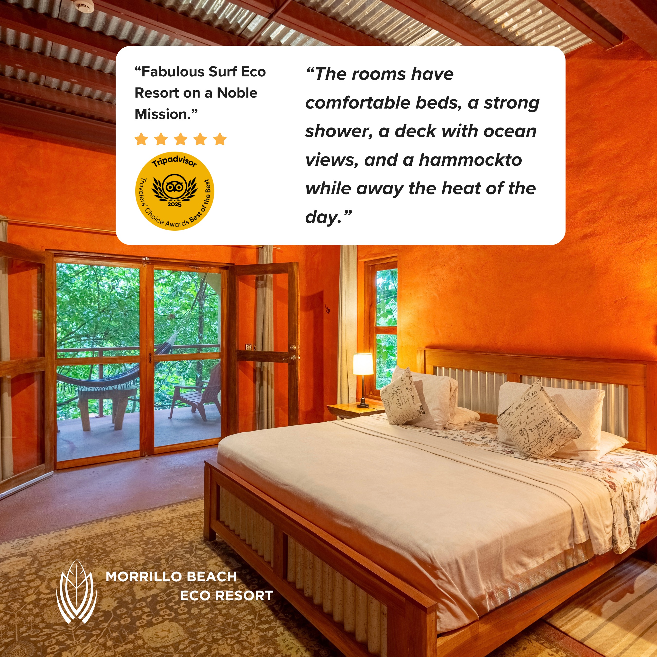 A hammock is a great place to read a book, watch the monkeys, iguanas, and birds from your own private terrace but at the end of an adventure filled day a plush comfortable bed and a hot shower are what your body really needs for a proper nights rest.
https://www.morrillobeachresort.com/allinclusivepackages
#Morrillo #AdventureTraveler #AdventurePanama
#SustainableTravels #SurfingLife #FamilyTravelAdventures #FamilyTravelMoments #HammockLife #HammockTime #Hammocking
#FamilyTravelIdeas #FamilyTravelAdventure #FamilyTravelTime
#AdventureFamilyTravel #AdventureTravelFamily
#AdventureTravelers #AdventureTraveller #AdventureTraveling