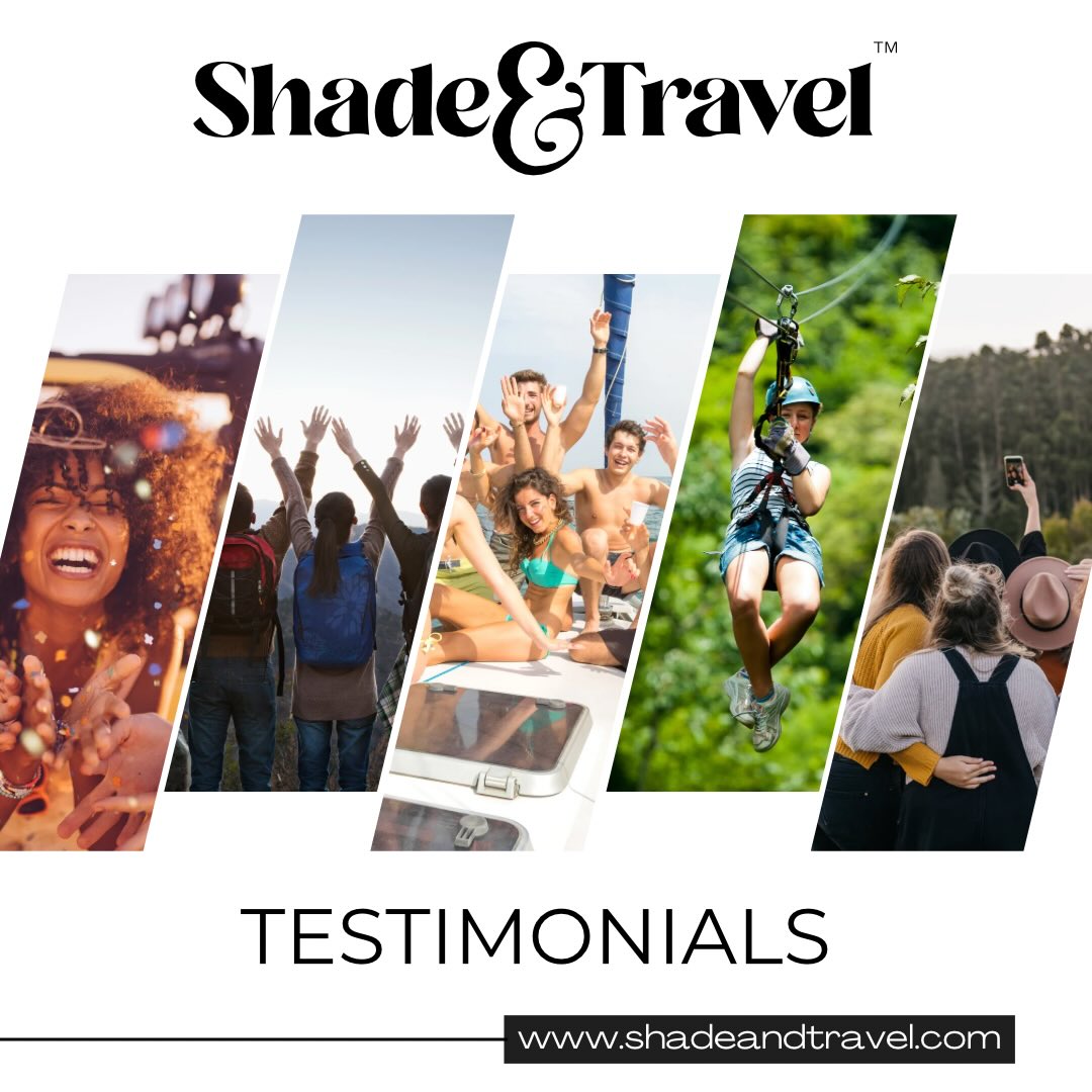 Swipe 👉🏿 to read just a few of our amazing testimonials ✨✈️
We’re so grateful for the many happy guests who’ve shared their experiences 💛
Want more? Check out our growing collection of reviews on YELP — and if you’ve traveled with us, drop some love 👇🏿
www.shadeandtravel.com
#travel #travelagency #shadeandtravel #grouptravel