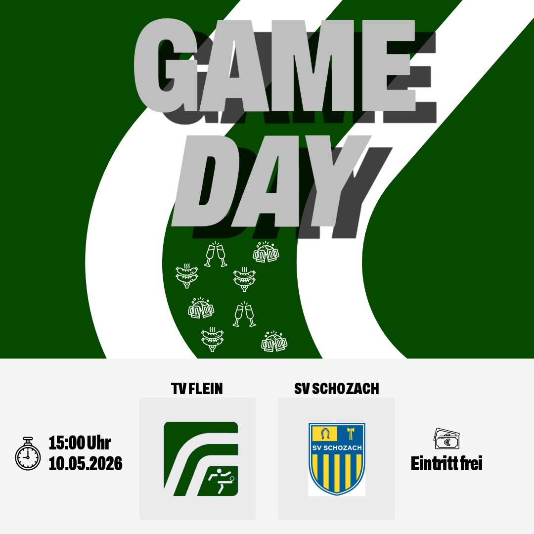 Am Sonntag, den 10. Mai 2026, spielen wir um 15:00 Uhr gegen SV Schozach!💪⚽
Mit eurer Unterstützung kann es ein ganz besonderer Tag werden: Wenn Beilstein beim ASV Heilbronn Punkte liegen lässt (Unentschieden oder Niederlage), können wir Meister werden! 🏆
Deshalb brauchen wir euch alle am Platz – kommt vorbei, unterstützt uns lautstark und seid dabei!
🎟️ Eintritt frei
🥂 Sekt gratis, solange der Vorrat reicht!
Gemeinsam für unser Ziel – wir freuen uns auf euch!💚🤍