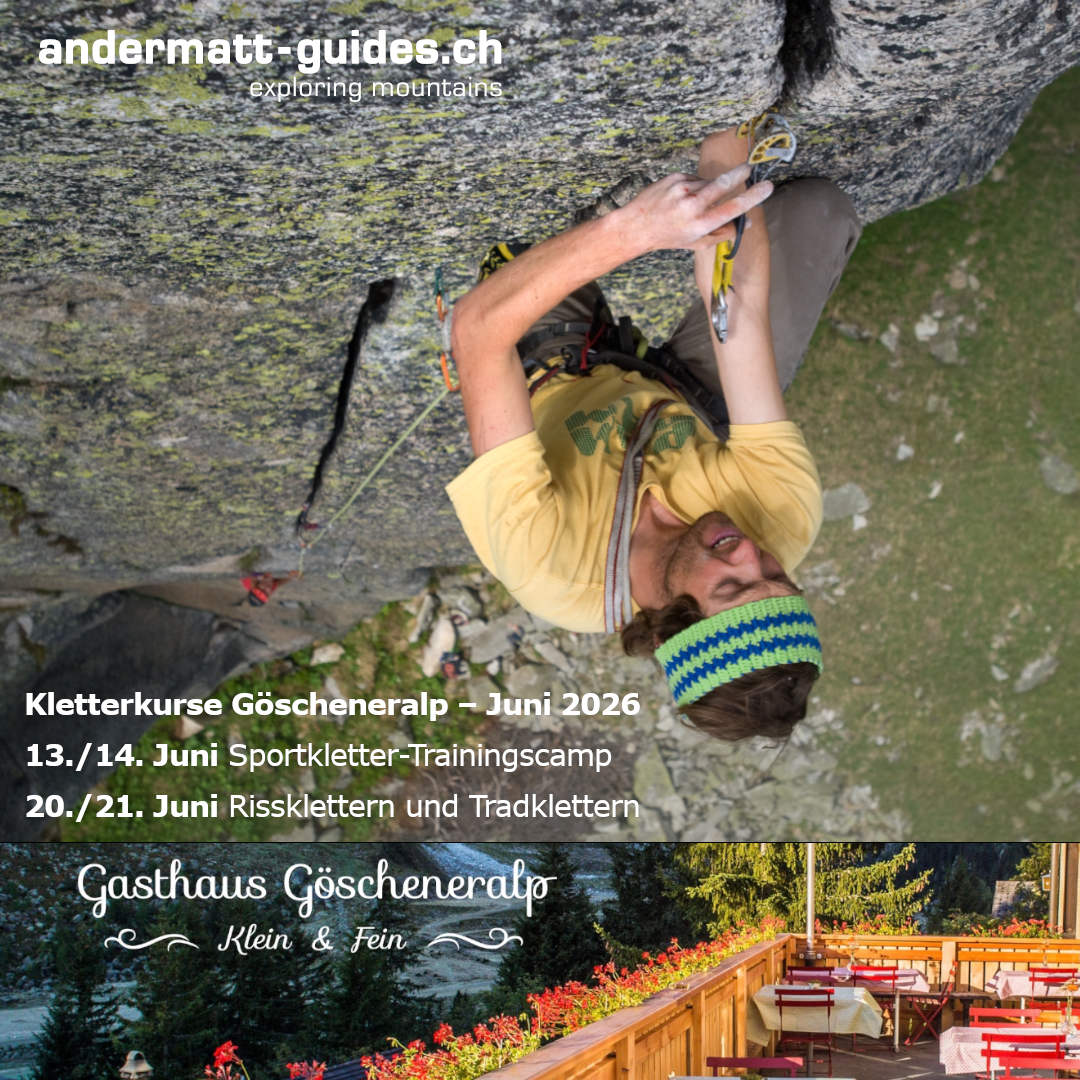 🇨🇭Entdecke Klettereien in einer der eindrucksvollsten Alpenlandschaften im Kanton Uri. Die Göscheneralp bietet nicht nur perfekten Granit und spannende Routen, sondern auch Ruhe, Natur und echte Bergatmosphäre.
Für Unterkunft und Genuss empfehlen wir das gemütliche Gasthaus Göscheneralp – bekannt für regionale Spezialitäten und frische, lokal produzierte Zutaten. Vom frischen Seeforellenfilet bis zum einzigartigen Yak-Fleisch aus Göschenen: Hier wird der Genuss gelebt.
Gemeinsam mit den Bergführern von Andermatt Guides entstehen Kletterkurse, die Technik, Naturerlebnis und alpine Ruhe perfekt verbinden.
🏴 Discover climbing courses in the stunning Göscheneralp region of the Swiss Alps. Expect solid granite rock, inspiring routes, and a peaceful mountain setting far away from everyday life.
For accommodation, we recommend the cozy Gasthaus Göscheneralp, known for its regional cuisine and fresh, locally sourced ingredients – including trout from the reservoir and sustainably produced yak meat from Göschenen.
Together with our mountain guides, these courses combine professional instruction, alpine adventure, and unforgettable scenery.
@andermatt.official @andermatt_swiss_alps @imholzsportandermatt #klettern #kletternschweiz #göscheneralp #andermattguides #climbingcourses #swissalps #outdooradventure #rockclimbing #mountainexperience