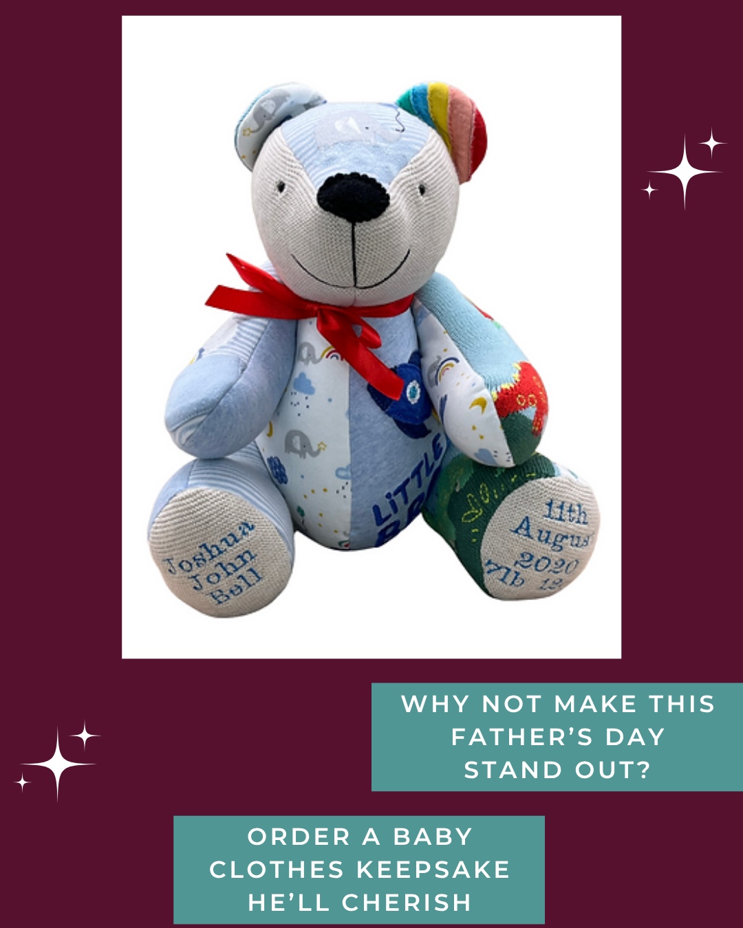 The Perfect Father's Day Gift 👔
Forget the socks and ties, this Father's Day, give Dad something truly meaningful.
A keepsake bear made from his favourite shirt, his old work uniform, his cherished jumper, or clothes that tell his story. Something he can display with pride and treasure forever.
Limited Father's Day slots available for guaranteed delivery. Clothes must arrive by 13th June 2026.
Comment FATHERS DAY and I'll send you the link to order your fast-tracked Father's Day bear!
#TracysTreasuredKeepsakes #SmallBusinessUK #PersonalisedKeepsakes #HertsCustomKeepsakes #HandmadeGiftsUK