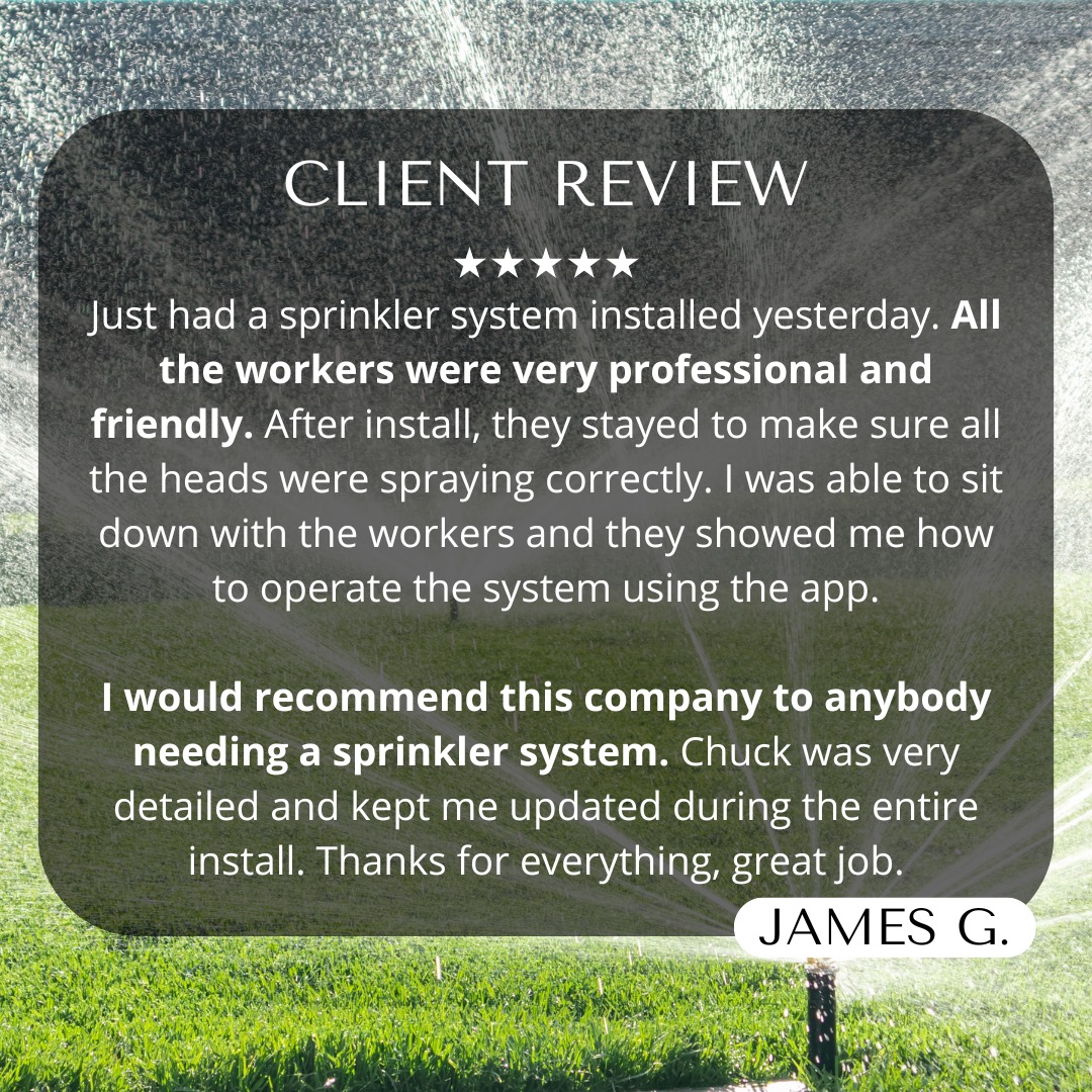 Experience the difference with our top-notch sprinkler system installation service! Our dedicated team ensures not just a job well done, but your complete satisfaction. Trust us to keep your lawn lush and green effortlessly!
#CustomerTestimonial #TheSprinklerCompany #ServiceFirst