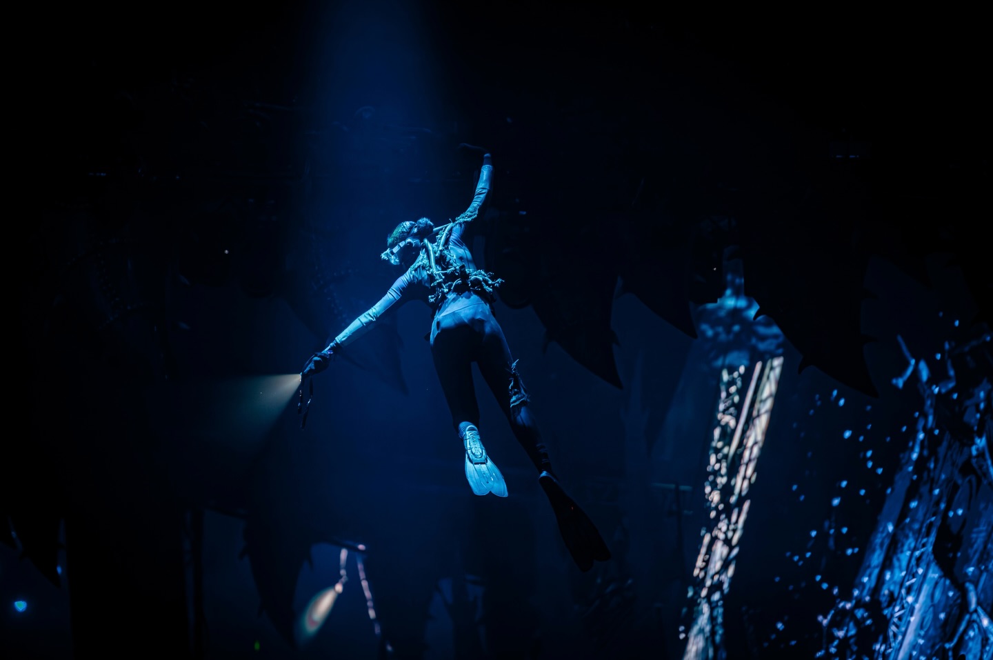 Flying winch acrobats move above the guests, drawing the crowd into this underwater experience. Floating silhouettes and underwater-inspired costume design surround them in the moment.
For @artofdance_official and @mastersofhardcore
#soul15evententertainment #soul15costumesandconcepts #soul15 #acrobat #aerial
