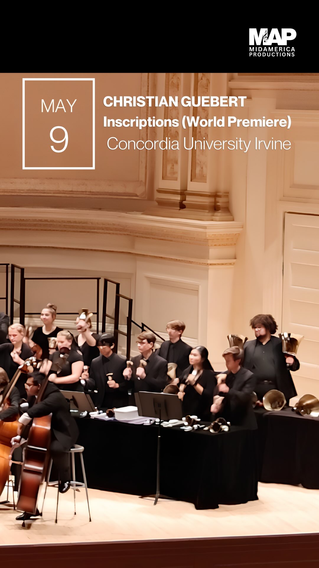 A powerful opening moment from the world premiere of Inscriptions by Christian Guebert at Carnegie Hall on Saturday, May 9, 2026 🎶
✨Featuring Concordia University Irvine under the direction of Christian Guebert, this performance brought together outstanding ensembles:
- Concordia Choir and Inscriptions Master Chorale, Irvine, CA (Michael Busch, Director)
- Concordia Sinfonietta and Concordia Brass, Irvine, CA (Jeff Held, Director)
- Concordia Concert Handbells, Irvine, CA (Erik Der, Director)
An unforgettable world premiere filled with energy, artistry, and powerful collaboration!
Bravo to all! 👏
#CarnegieHall #WorldPremiere #ConcordiaUniversityIrvine #Handbells