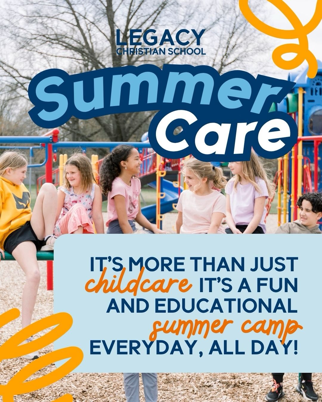Don’t miss out on Summer Care! It’s more than just childcare, it’s a fun summer camp experience for ages 3 - entering 4th grade (exceptions can be made, ask Heather).
Sign up for a day here or there, just a specific theme week (hello Lego lovers), just mornings, whatever you need!
Reach out to Heather Quist at hquist@legacycs.org with any questions.
You can find the link to register through the Legacy Link