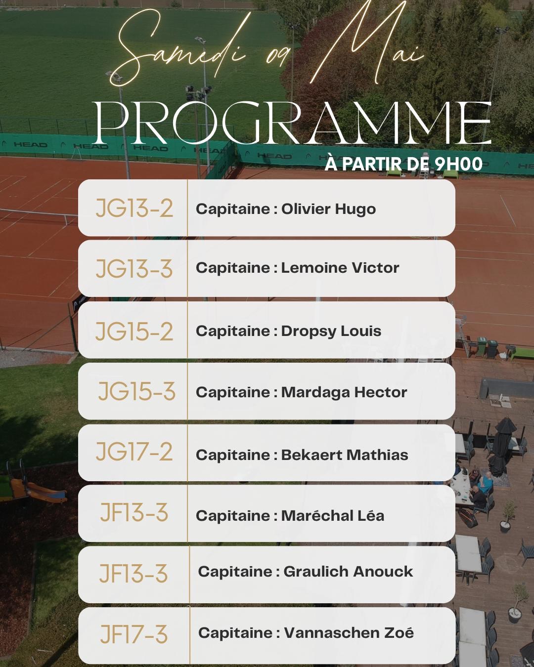 Demain, c’est parti pour une deuxième journée d’interclubs 🎾😎
Une journée bien remplie ce samedi et un dimanche qui s’annonce déjà festif 🥳🔥
Bonne chance à toutes les équipes et surtout… profitez à fond de l’ambiance 🤩