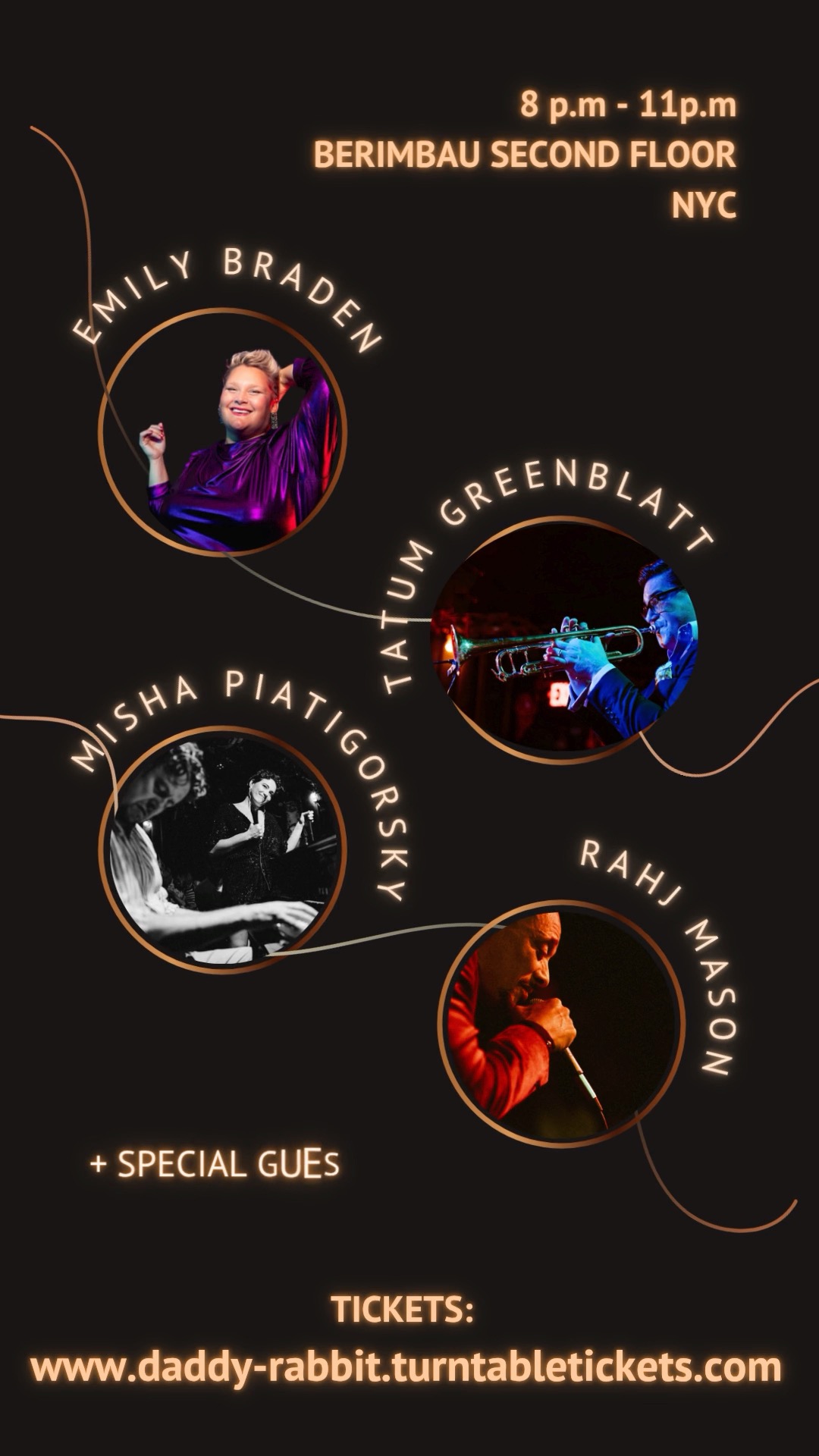 An intoxicating blend of world-class artistry, food and drinks waits you this Saturday @berimbau.secondfloor at The Daddy Rabbit Live. Tickets: https://daddy-rabbit.turntabletickets.com #nycfood #livemusic #livemusicnyc #livejazz