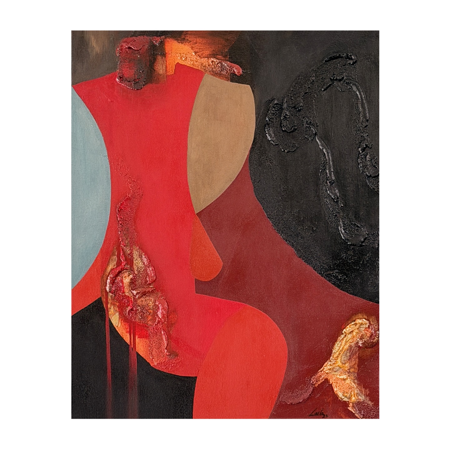 Title – The Constructed God
Medium - Pigment, sand, gold leaf and acrylic on canvas.
Size - 24 x 30 inches.
Year – 2025
#theartandworldoflaila #lailakhanfurniturewalla #contemporaryart #artistic #realm