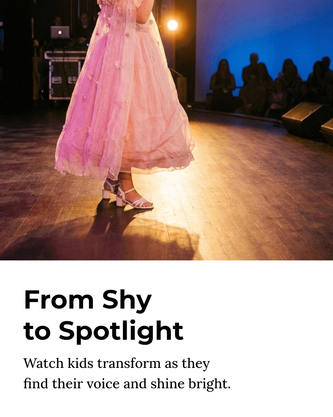 From shy whispers to confident cheers
Kids find their voice on our stage
Watch them shine like never before!
Performing arts unlocks confidence, creativity, and joy. Join the Stars family and see the magic happen!