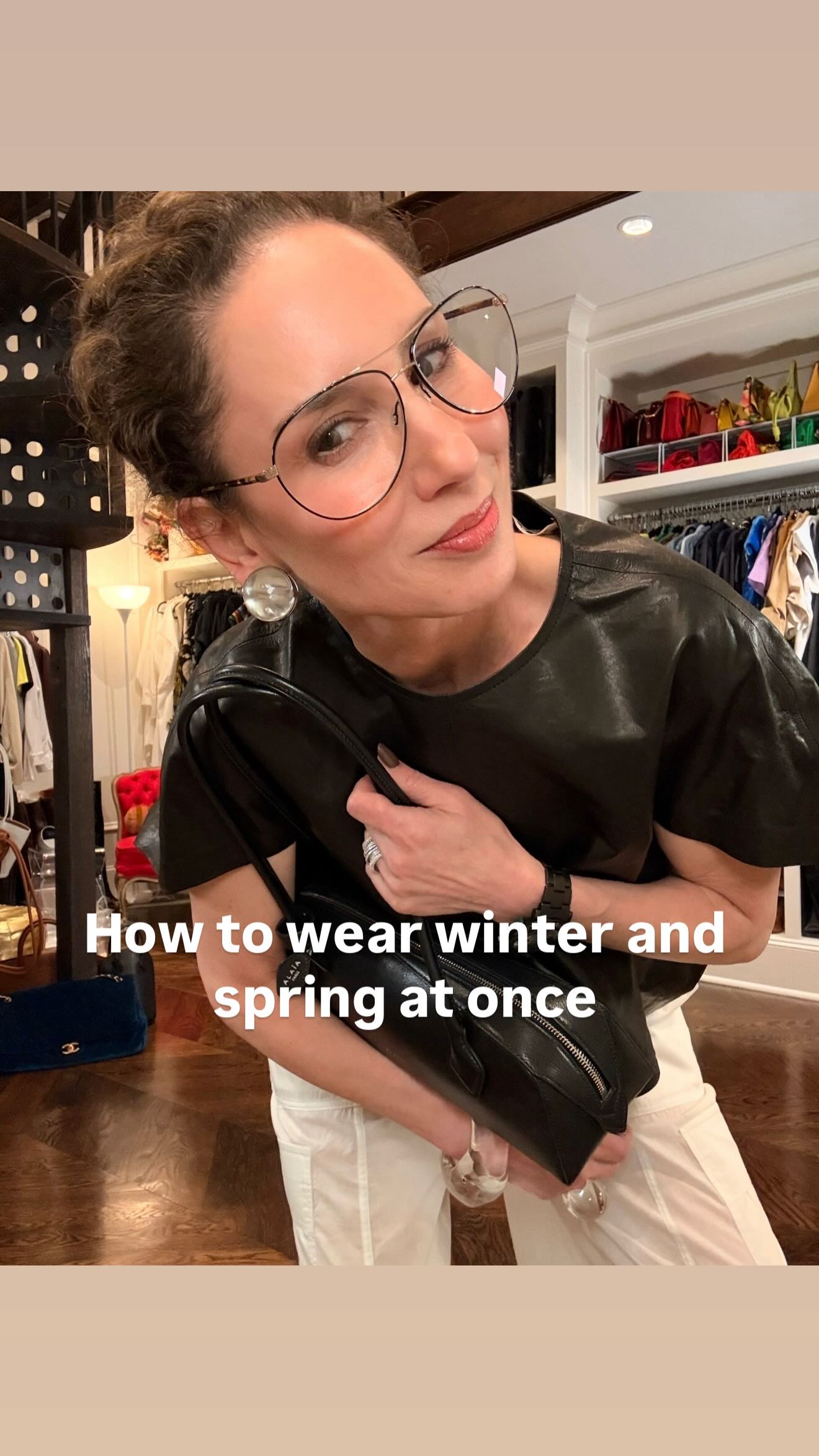 Spring is a bit maddening… one day it’s warm, the next you’re back in a coat.
When in doubt, lean on black and white. It’s the easiest way to bridge seasons without overthinking it.
The key is in the mix: pair lighter fabrics with heavier ones, play with texture, and let the contrast do the work.