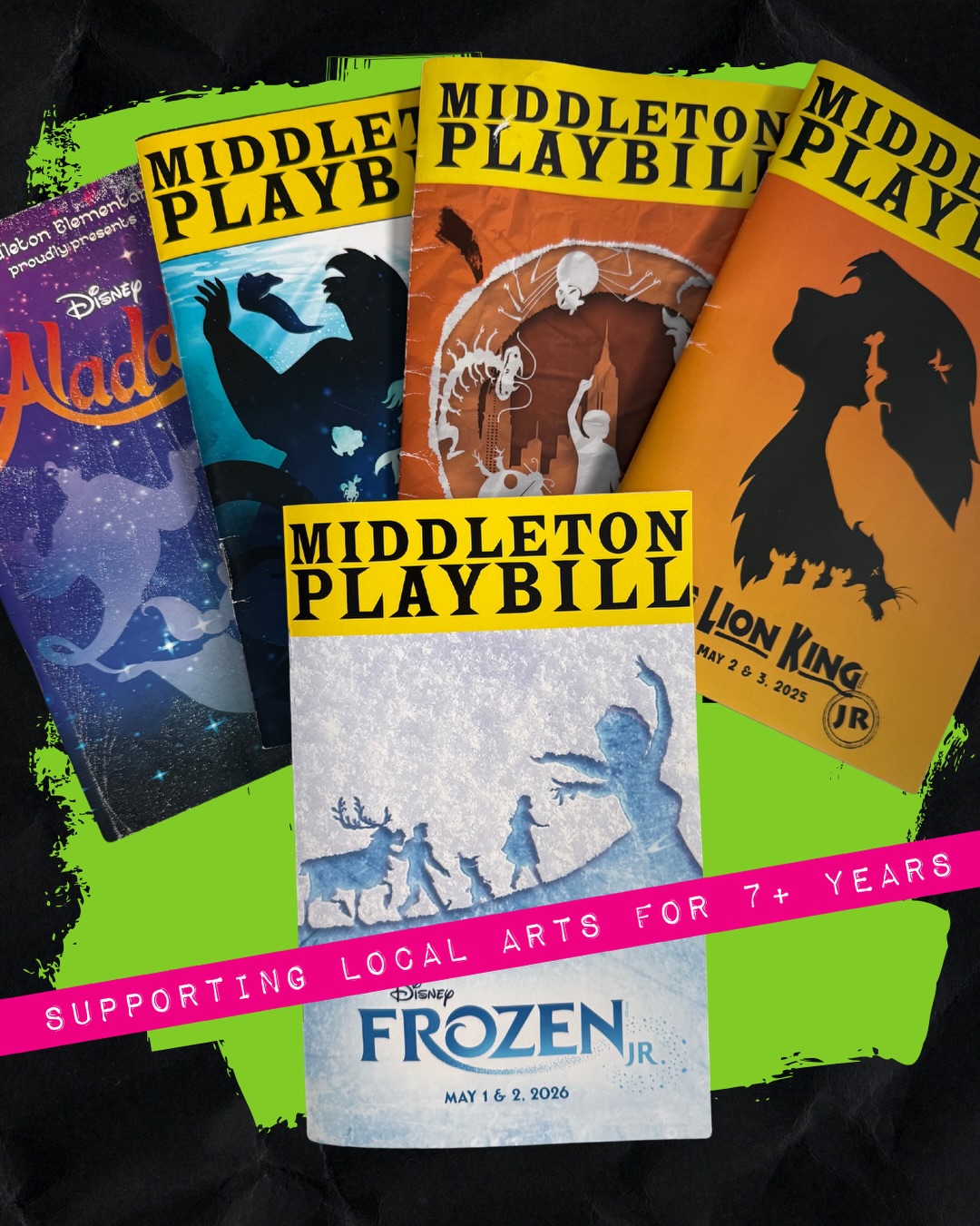 This one is personal for me 💚
I’ve had the honor of designing and printing the musical programs for my kids’ school play every year (and even years they weren’t in the show)
It’s been so inspiring to see the students’ and teachers’ hard work and artistic talent to create every show. Break a leg Frozen Jr. cast a crew!
#cg__ink #bookprint #playbill #supportthearts #theaterkid