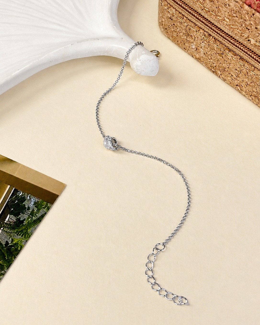 925 silver bracelet with a delicate CZ charm.