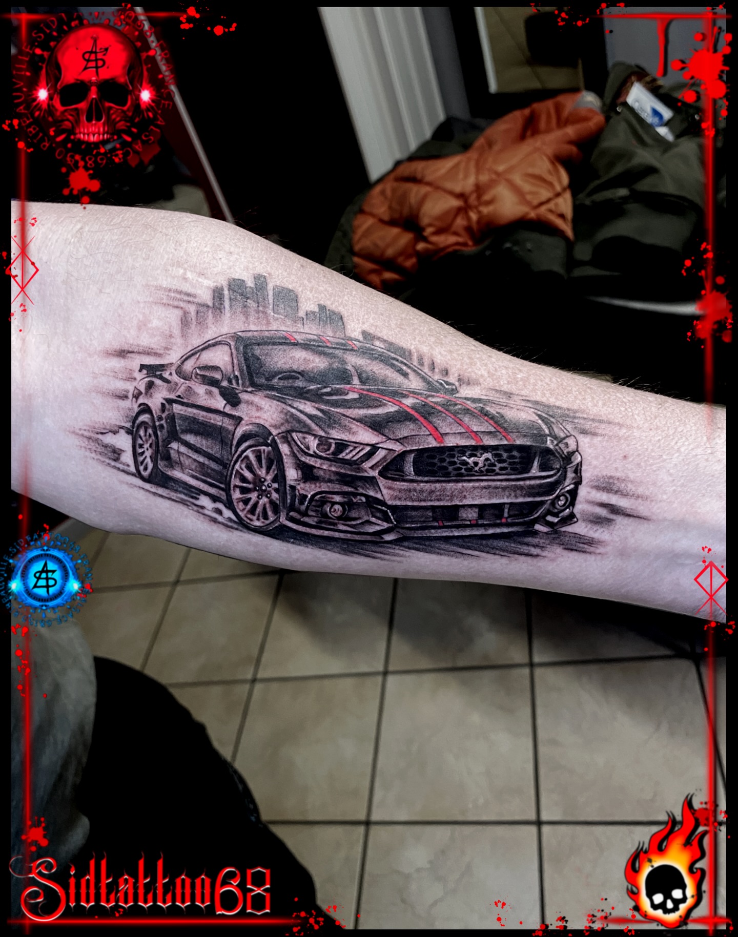 RĂ©aliser par Sid #sidtattoo68đ„ Pro Team Biopiq @biopiq đ„#tattoo #tatouage #mustang