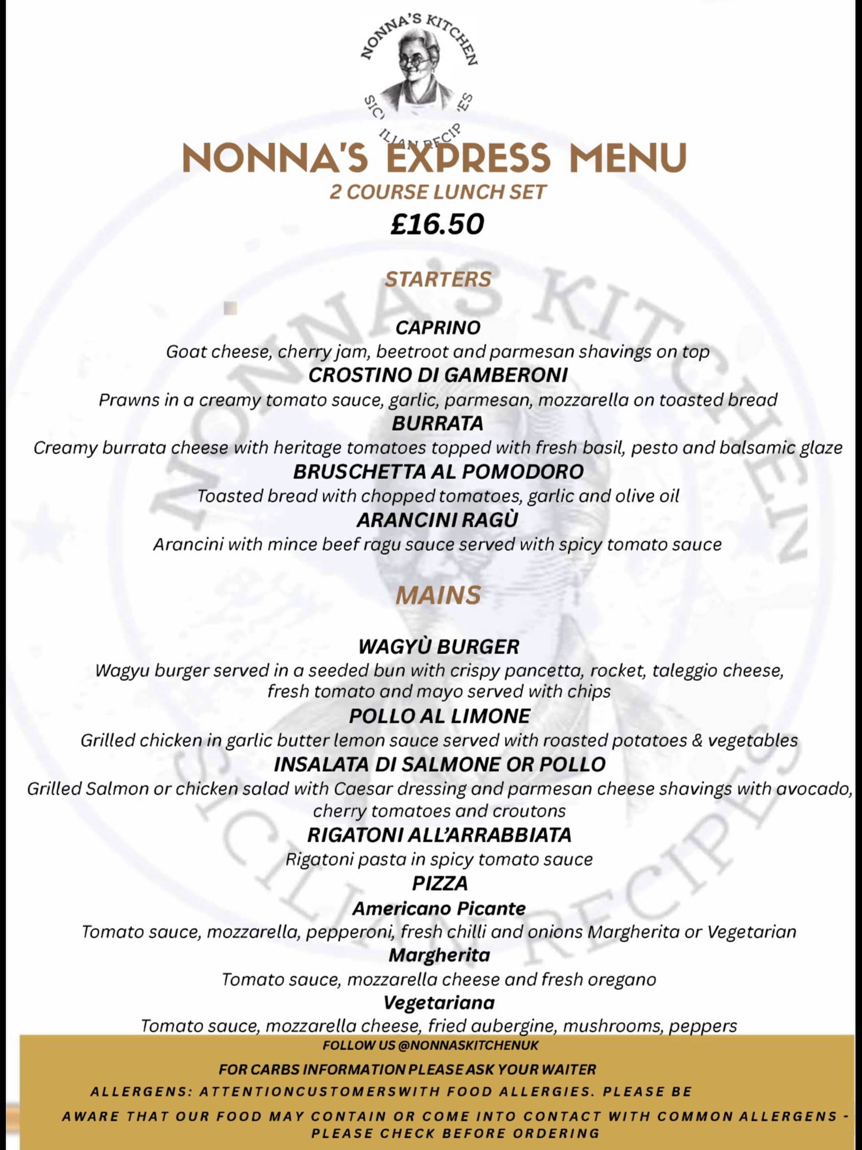It’s Monday and we have a NEW express menu 🥳
Enjoy our 2 course express menu Monday-Friday 12-4pm 🍽️