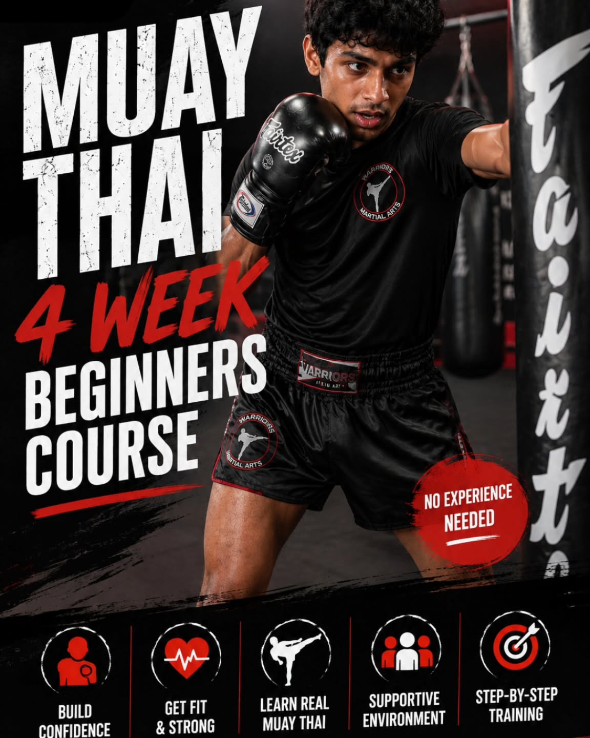🇹🇭Muay Thai– Adults 4-Week Beginner Course 🥋
Always wanted to try Muay Thai but unsure where to start?
We’re running a 4-week adult beginner Muay Thai course, designed for people with no previous experience who want a calm, structured introduction.
✔ No fitness or martial arts background needed
✔ Train alongside other beginners at the same stage
✔ Clear, step-by-step teaching
✔ Sessions focused on fundamentals and confidence
If you’ve been curious about Muay Thai but felt unsure about joining a normal class, this is the ideal place to start.
🗓 Starts: Monday 1st June
⏰ Time: 6:30–7:30pm
📍Woodlands Ave, SL1 3BU
📅 Duration: 4 weeks
💷 Cost: £29 total
⚠️ Only 10 places available
Click the “Learn More” button to get the details.
Or book using the link below
https://wix.to/4IRsH81