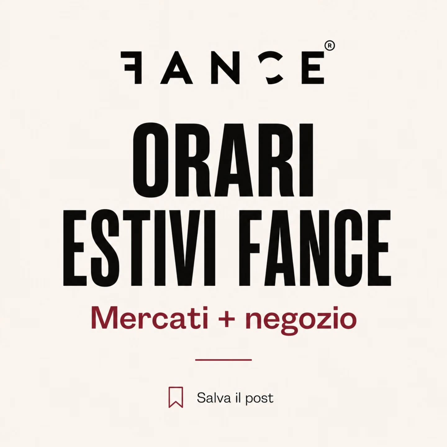 Dove ci trovi questa estate ☀️
Abbiamo raccolto in un unico post tutti gli orari estivi FANCE: mercati della mattina, mercati della sera e orari del negozio.
Così sai sempre dove trovarci, senza doverci chiedere ogni volta.
📌 Salva il post, ti torna utile quando vuoi passare da noi.
Mercati della mattina
Dal lunedì al sabato — 8:00/12:30
Mercati della sera
Lunedì sera a Cesenatico
Venerdì sera a Cervia
Negozio FANCE
📍 Via Emilia 284 — 47922 Santa Giustina (RN)
Lun–Ven 9:30–19:30
Sab 9:30–13:30 / 16:00–19:30
Dom chiuso
I mercati restano.
Il negozio anche.
E quest’estate ci trovi praticamente sempre in giro.
#fanceabbigliamento #fance #mercati #romagna #rimini santagiustina cesenatico cervia riccione bellaria cesena santarcangelo abbigliamentouomo