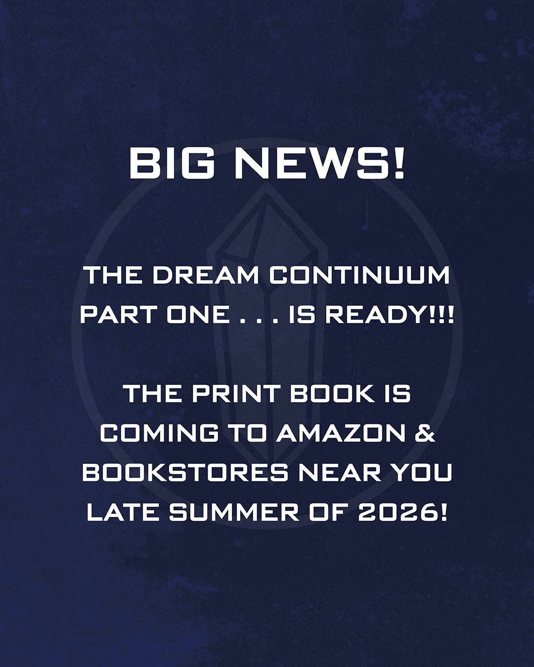 Big news! THE DREAM CONTINUUM - PART ONE paperback book . . . is ready!😱
The book will be available through Amazon as a paperback and an ebook, among other bookstores!
Lots of updates coming soon, including book cover release, publication date announcement, and ARCs! Stay tuned!
- KTD
#thedreamcontinuum #indieauthor #coverrelease #publication #sciencefictionbooks