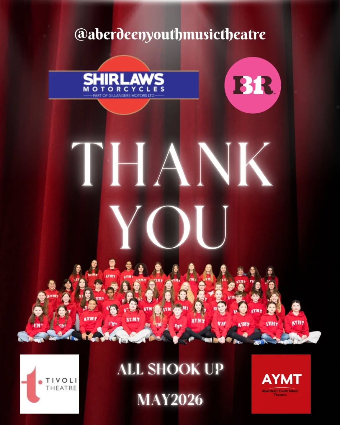 All Shook Up May 2026โค๏ธโ๐ฅโค๏ธโ๐ฅโค๏ธโ๐ฅโค๏ธโ๐ฅโค๏ธโ๐ฅ
To our audiences - THANK YOU๐
To our parent helpers THANK YOU๐
To our cast, stage crew, make up team, costume team, sound and lighting team, props team, programme sellers and production team - THANK YOU๐
To our production photographer - THANK YOU ๐ธ
To The All Shook Up band - THANK YOU ๐ธ๐ฅ๐น
To @tivolitheatreaberdeen - THANK YOU๐
To our fabulous sponsors @shirlaws_motorcycles
and @baskinsaberdeen - THANK YOUโค๏ธโค๏ธ
..... VERY MUCH๐๐บ
2027 show announcement next week. Watch this space.........๐ฅ๐ฟ๐โฝโธ๏ธโธ๏ธ