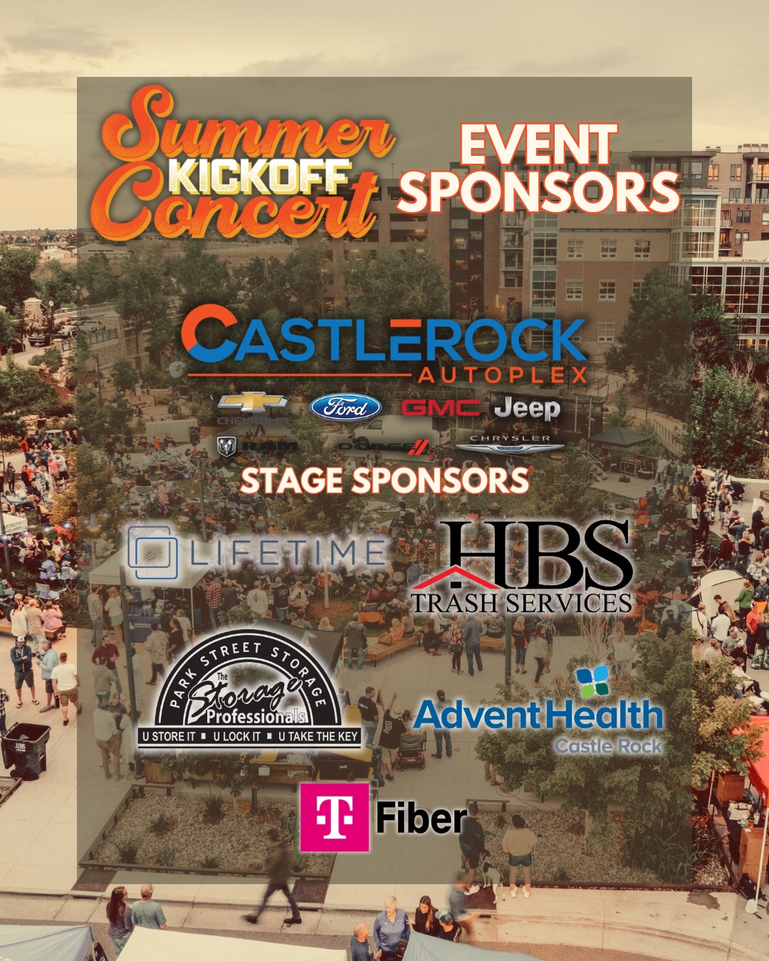 The Summer Kickoff Concert couldn’t bring you best live music, cold drinks, tasty dinner and local vendors without the support of our amazing sponsors! 🤩 🎵
Give it up for the 2026 Summer Kickoff Concert sponsors, and be sure to give them a wave if you see them on Saturday in Downtown Castle Rock 🎸
#downtowncastlerock #castlerockcolorado #summerincastlerock