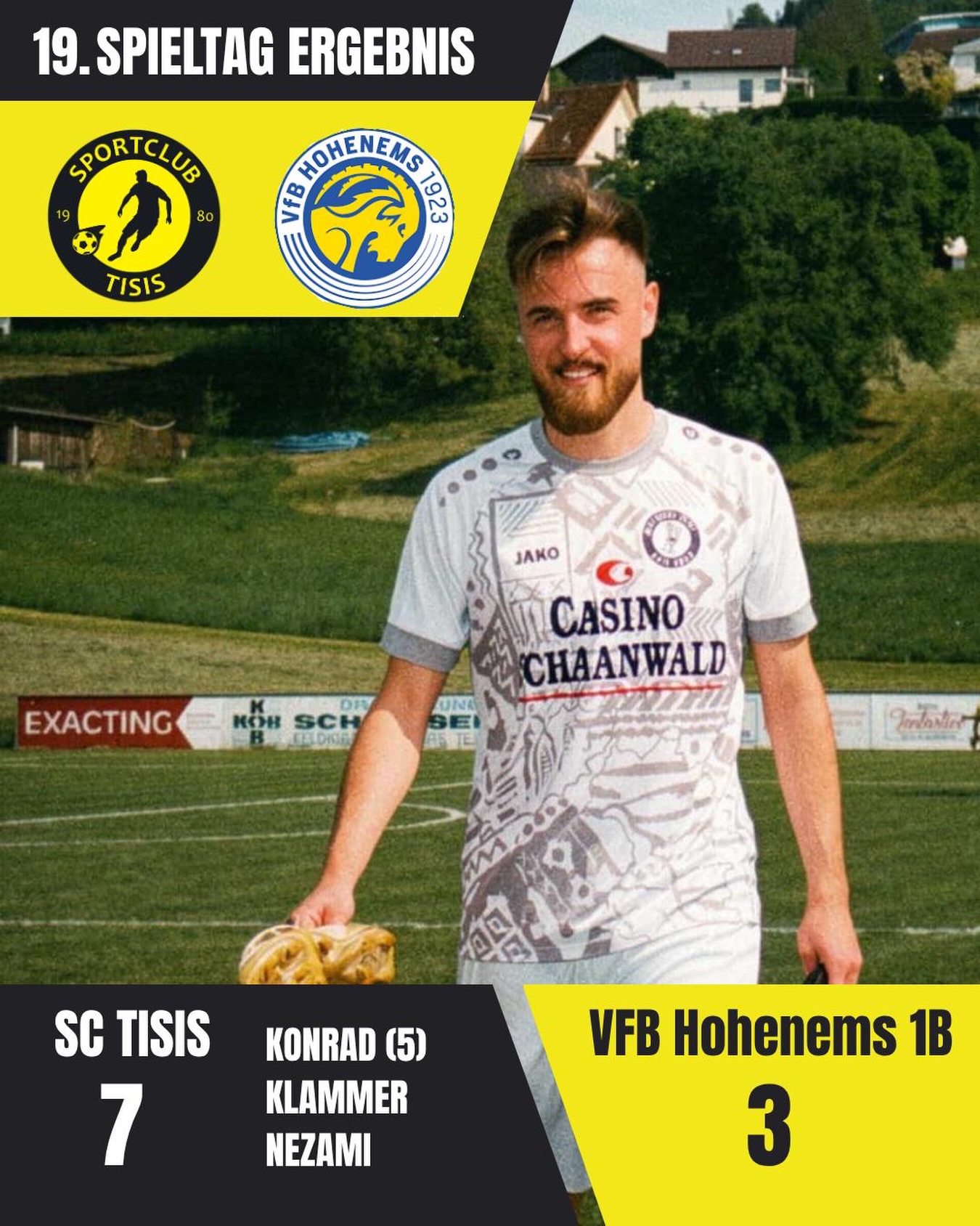 Was für ein Spieltag! 💛🖤🔥
Unser Eins mit einem starken 7:3-Sieg – viele Tore, starke Leistung und verdient die 3 Punkte geholt! ⚽💪
Auch unsere 1B überzeugt und gewinnt souverän mit 3:0 🙌
Zwei Spiele, zwei Siege – ein perfekter Samstag für den Verein!
Weiter so, Männer! 🔥 #sieg #matchday #sctisis