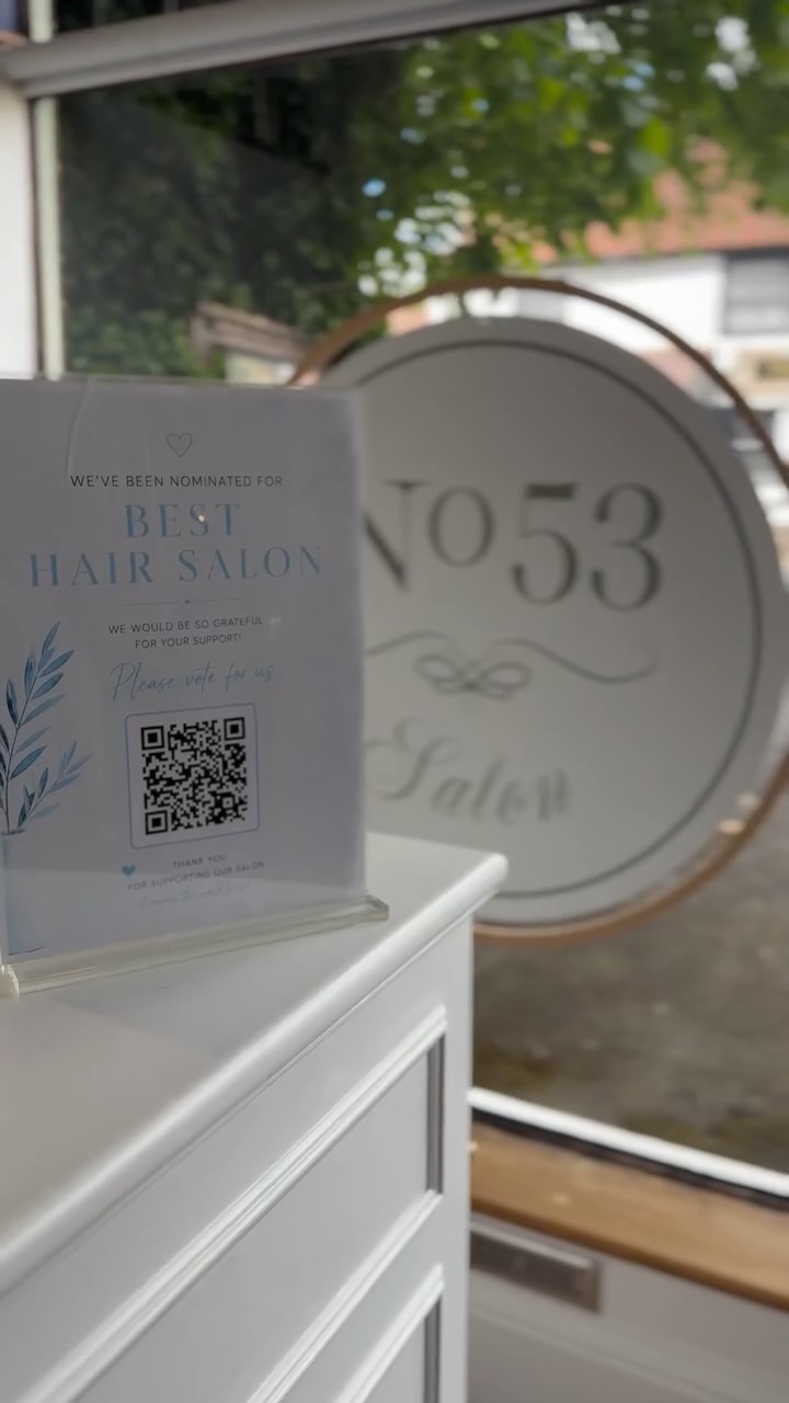 We’ve officially been nominated for Best Hair Salon 🤍✨
This means the world to us at No53 Salon, and we’re so grateful for all the love and support from the amazing community we’ve built together.
If you’ve visited us and enjoyed your experience, we’d be so thankful if you could take a moment to vote for us 🫶🏼
It’s super quick & easy:
• Click the link below
• Enter your email address & select No53 Salon
• Confirm your vote via the email sent to you
Every single vote truly makes a difference, and we appreciate every bit of support ❤️
Thank you for being part of our journey
https://surrey.muddystilettos.co.uk/awards/vote/