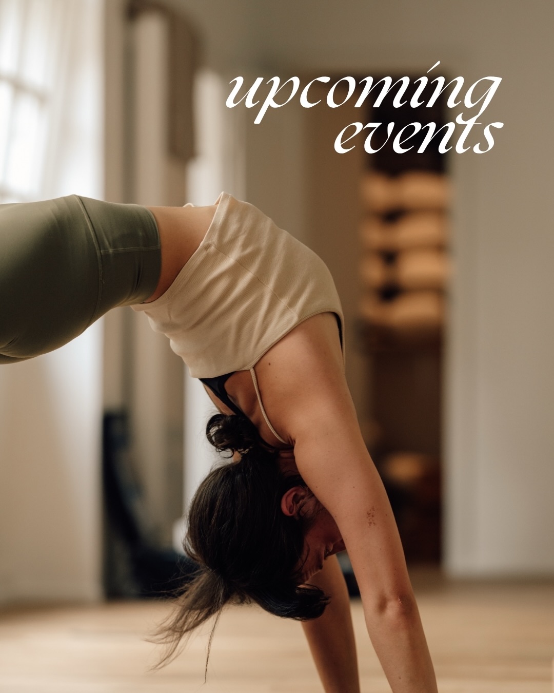 Upcoming Events🌸
In den nächsten Wochen erwarten dich wieder besondere Events zum Bewegen, Auftanken, Verbinden und gemeinsamen Erleben.
Diesmal mit zwei wundervollen Special Guests Vincent Niemann und Nina Tica aus Europa. Wir freuen uns schon riesig die beiden hier willkommen zu heißen!💛
Außerdem findet auch bald unser Community-Sommerfest statt - große Vorfreude darauf!😍 Mehr Infos dazu kommen ganz bald.
Also egal ob du tiefer in deine Praxis eintauchen, neue Erfahrungen sammeln oder einfach schöne Zeit mit der Community verbringen magst - es ist für jede:n etwas dabei.✨
Wir freuen uns auf dich!
>> Alle Infos & Termine findest du auf unserer Website oder Eversports.