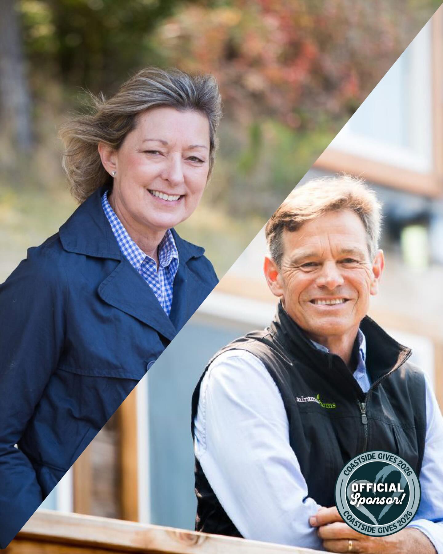 Thank you so much to locally owned @miramar_farms for sponsoring Coastside Gives! Jayne and Mark Battey are giving where they live; will you join them? Visit the link in our bio today to contribute to local nonprofits!