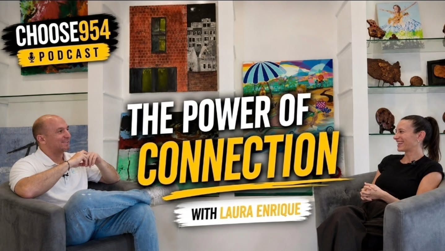 The newest #Choose954Podcast episode is live: The Power of Connection with Laura Enrique of @intentionallivingclub_
In this conversation, we explore loneliness, belonging, personal growth, intentional living, and the importance of creating spaces where people can feel seen, heard, and connected.
Laura’s work through The Intentional Living Club is rooted in bringing strangers together through meaningful conversation, shared experience, and community, reminding us that connection is something we can practice, build, and return to.
This episode also ties into the spirit of @10daysofconnection, a South Florida movement centered around kindness, presence, and meaningful human connection.
Watch the full episode now on the Choose954 Podcast on YouTube.
#Choose954 #Podcast #10DaysOfConnection #IntentionalLivingClub