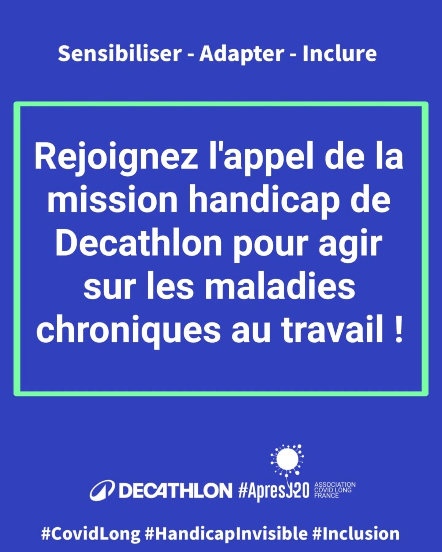đą Vers une 4Ăšme Ă©dition de la journĂ©e de sensibilisation aux #maladieschroniques chez Decathlon le 21 juin 2026 !
đ Nous sommes ravis d'annoncer que nous prĂ©parons actuellement la 4Ăšme journĂ©e de sensibilisation aux maladies chroniques, fruit d'un partenariat durable et engagĂ© entre la #MissionHandicap de @decathlon (portĂ©e par Pauline Lafaye) et notre association #ApresJ20.
Cette annĂ©e encore, nous unissons nos forces pour briser les tabous et changer le regard sur la maladie au travail. đ€
đŻUn objectif clair : informer et expliquer concrĂštement les dispositifs de soutien et d'accompagnement possibles au sein de l'entreprise
đpour le retour & le maintien dans l'emploi des collaborateurs affectĂ©s par une maladie chronique.
đąLa santĂ© au travail est un enjeu collectif !
Parce que nous sommes convaincus que la coopération entre employeurs est la clé pour avancer plus vite et plus loin, nous renouvelons avec Pauline Lafaye notre appel :
đ Rejoignez le mouvement !
đ€Comme chaque annĂ©e, nous invitons d'autres entreprises et employeurs Ă se joindre Ă nous !
Vous souhaitez sensibiliser vos collaborateurs ou échanger sur les bonnes pratiques ?
N'hésitez pas à contacter Pauline Lafaye de la #MissionHandicap de Decathlon France pour en savoir plus et participer à cette belle initiative !
đ©Pauline.Lafaye@decathlon.com
Ensemble, rendons le milieu professionnel plus inclusif pour tous đ
#Inclusion Handicap
MaladieChronique CovidLong
Decathlon ApresJ20 @raramyl @travail_gouv @sante_gouv @jerome.larche.7 @liberphlo