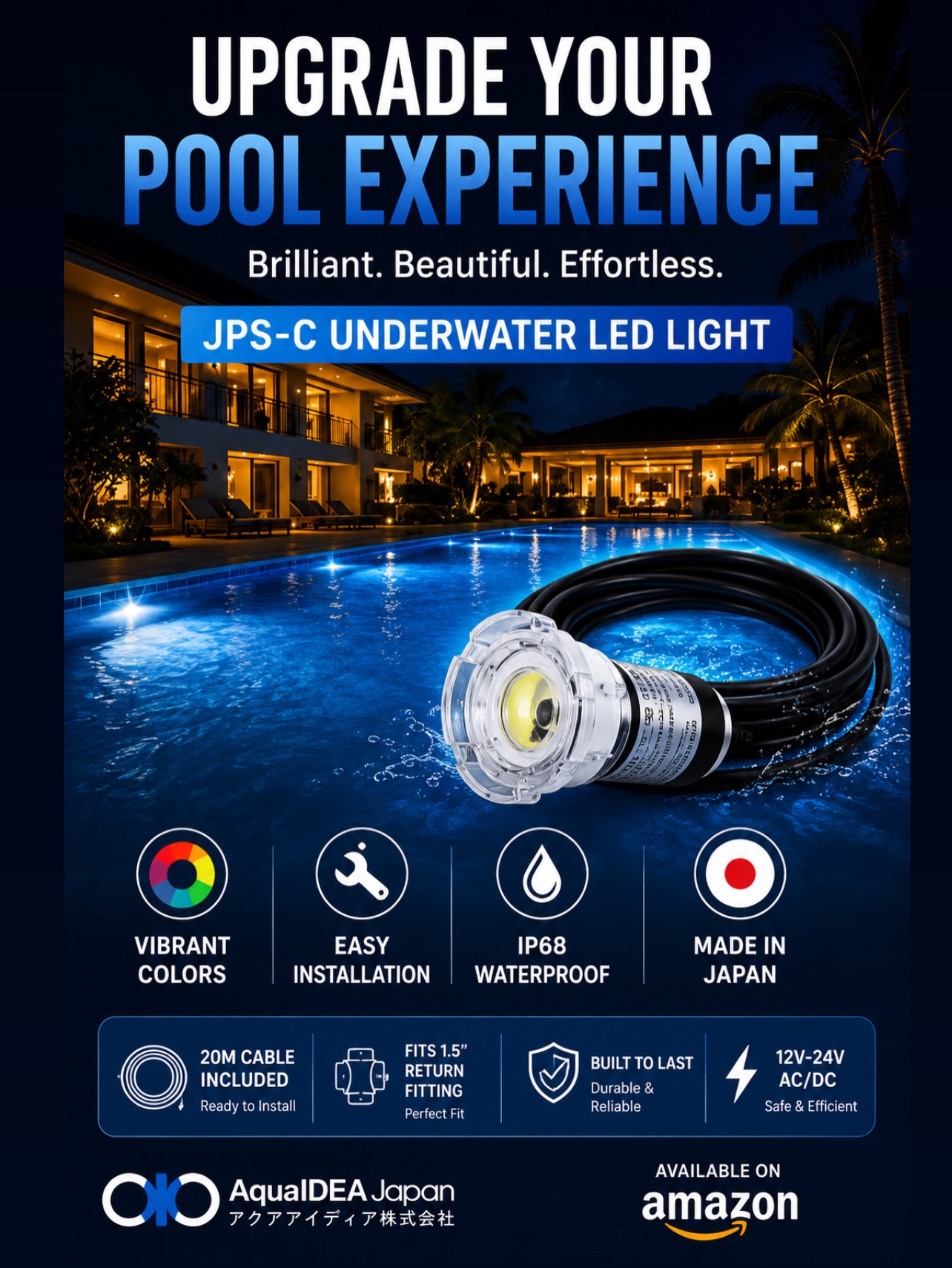 Your pool deserves more than basic lighting β¨
Upgrade your pool with the AquaIDEA Japan JPS-C underwater LED light and create a luxury nighttime atmosphere in minutes.
π‘ +1000 Lumens
π RGB & Single Color Options
π§ IP68 Waterproof
π§ Easy DIY Installation
β‘ 20M Cable Included
π―π΅ Made in Japan
Beautiful lighting. Easy installation. Premium quality.
π Available now on Amazon
Limited stock available.
#PoolLighting #LEDPoolLight #SwimmingPool #luxurypool