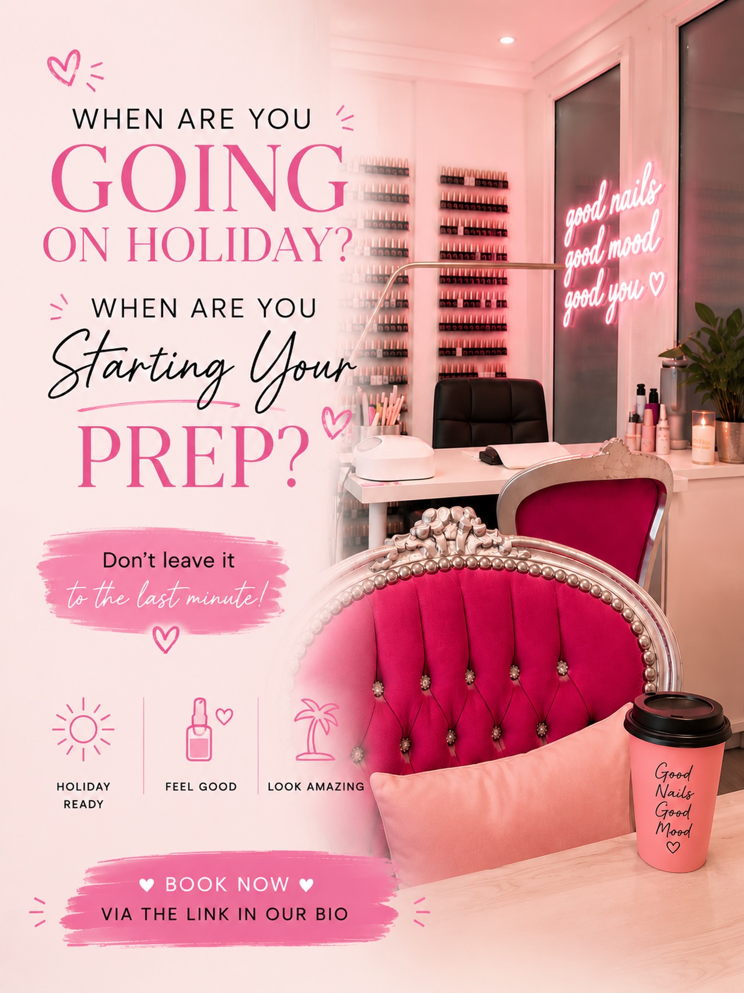 ☀️So... when are you going on holiday?☀️
And more importantly... when are you starting your prep?
Don’t leave it until the last minute for the panic appointments
Get booked in, get holiday ready & start the countdown properly 🥰
✨Book now via the link in our bio✨