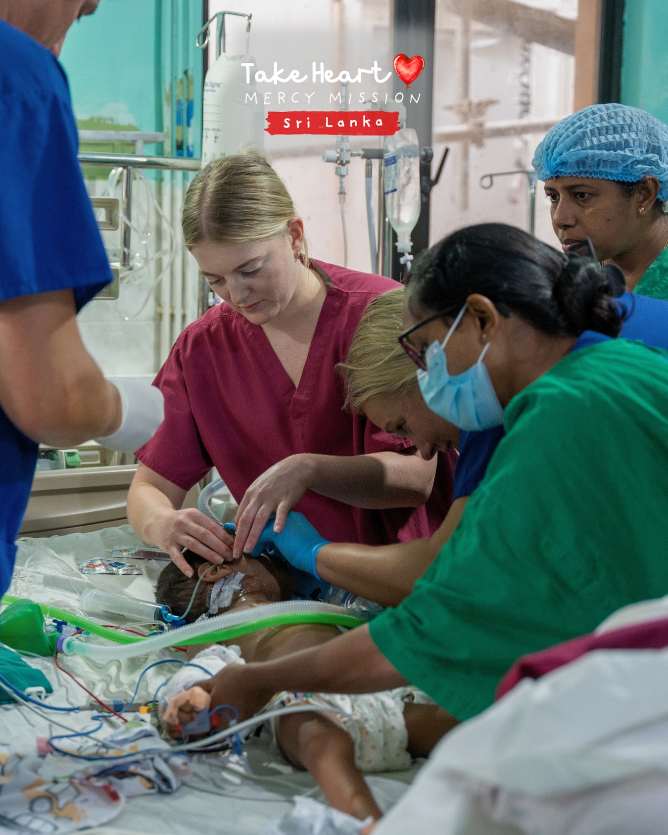 Charlotte Moore, Senior Staff Nurse, and Dr. Jennie Lambert, Paediatric Intensive Care Consultant, working alongside the local team in action❤️
#takeheartmercymission #savinglittlehearts #srilanka #heartsurgery #hopeforchildren