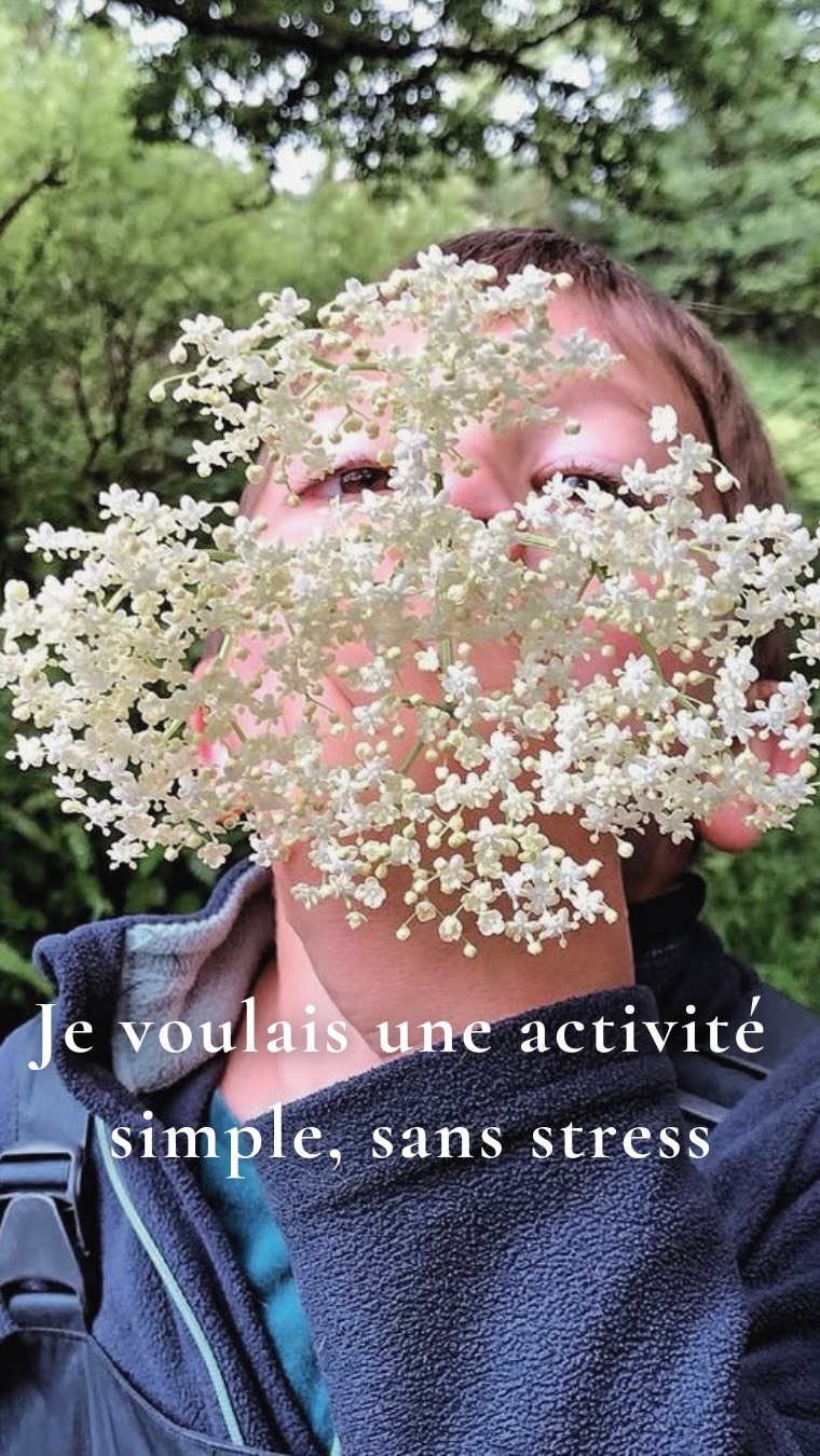 Je voulais une activité simple, sans stress.
Une de ces idées qui ne demandent ni préparation, ni matériel compliqué, ni organisation parfaite.
Et par ici, le sureau noir s’est imposé avec ses fleurs blanches et odorantes.
On les a observées, cueillies, puis transformées en un délicieux sirop maison.
Leurs mains ont pressé, dosé, mélangé, goûté.
Et sans même y penser, ils étaient dedans du début à la fin.
C’est souvent dans ces moments très simples que les enfants restent le plus engagés.
Ils ont adoré cette expérience… et le résultat a clairement été validé par nos papilles : un sirop parfumé, floral et pas trop sucré.
La recette est en commentaire 🌿
👉 Sauvegarde cette idée pour la tester pendant la floraison du sureau noir.
La règle d’or de l’exploratrice : on cueille uniquement ce qu’on reconnaît avec certitude. En cas de doute, on demande à quelqu’un qui sait.