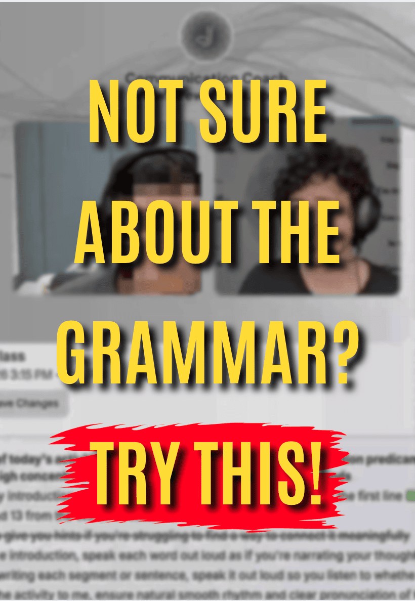 One of the best ways to fix grammar mistakes isn’t by memorizing rules.
It’s simplifying.
In this moment, my student got stuck on:
“prevent me … being stuck”
Instead of guessing, we stepped out of the sentence and built a simple version:
“I prevent my child from eating unhealthy food.”
Once that sounded right, we brought the same pattern back:
“prevent me from being stuck”
This works because of something called "pattern recognition" in language learning.
Your brain doesn’t rely on isolated rules. It stores and reuses familiar sentence patterns.
So when you’re unsure, don’t force the original sentence.
Step out.
Simplify.
Find what sounds right.
Then transfer it back.
Fluency isn’t about knowing every rule. It’s about recognizing and reusing patterns.
#EnglishCoaching #CommunicationSkills #FluencyBuilding