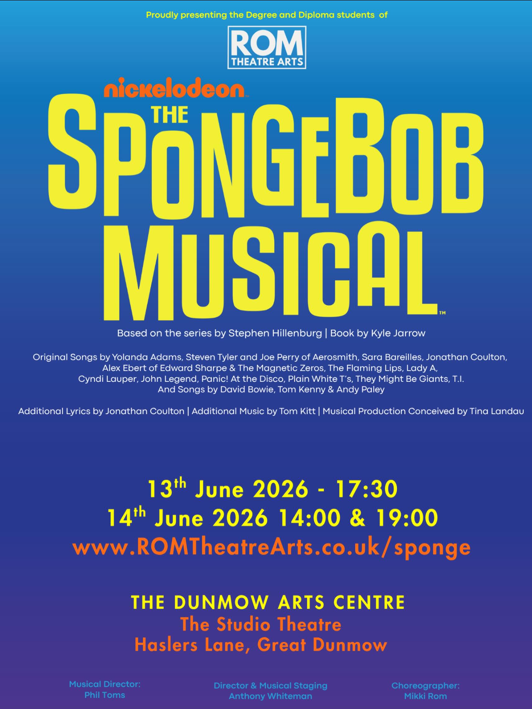 At ROM Theatre Arts’s we are so proud of the hard work our students are putting into our production of The SpongeBob Musical.
Rehearsals are well underway, the energy is high, and tickets are now on sale!!! We’re excited to bring this show to the stage this June and it’s definitely one you won’t want to miss.
Tickets on sale- https://www.ticketsource.com/whats-on?q=rom+theatre+arts
Keep an eye on our socials this week to see some behind the scenes as rehearsals for The SpongeBob Musical continue!!
#romtheatrearts #spongebob #musical #rehearsals #triplethreat