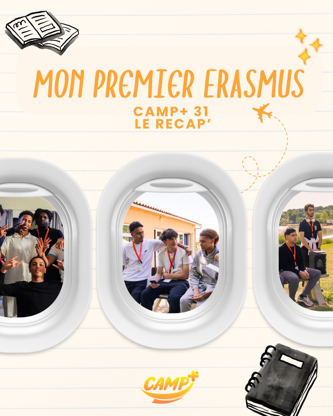 🌍 MON PREMIER ERASMUS : Clap de fin
Pour clôturer CAMP+ 31, les jeunes de Paris et Toulouse nous ont présenté leurs projets et réalisations autour de la journée d’immersion partenaire, de l’entrepreneuriat, des langues, de la gestion des émotions, de la discipline ou encore de la mise en scène.
Simulation immersive, mini-jeux, chasse au trésor, pièce de théâtre interactive… ils ont tout donné pour présenter le fruit de leur travail 💪
📸 Swipe pour découvrir !