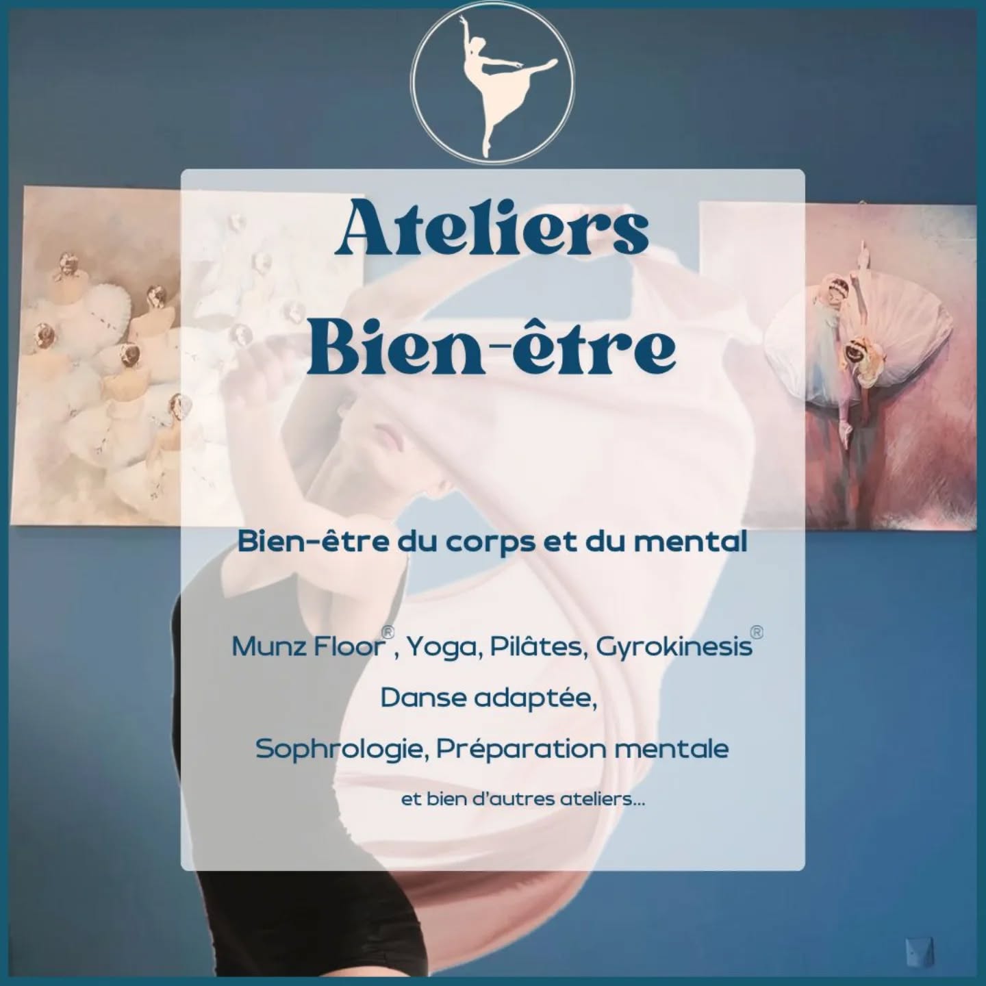 🩰Là où nous dansons...🩰
✨ Prenez soin de vous, vous le méritez ! ✨
La Cinquième Arabesque, un lieu où l’on prend soin, autant du corps que du mental.
(re)Découvrez nos ateliers bien-être!
Au programme :
✨ Munz Floor®
✨ Gyrokinesis®
✨ Yoga
✨ Pilates
✨ Sophrologie et Préparation mentale
✨ "Feel Good" danse adaptée et sophrologie
✨ Des ateliers animés par des professionnels de la santé (kiné, ostéopathe, nutritionniste…)
✨ Et bien d'autres surprises...
Parce que prendre soin de soi, c'est essentiel ! 💙
Sport et santé, offrons-nous ces moments précieux de détente et de vitalité.
Respirons et Dansons!
En partenariat avec @marie_girard_inspiration_mg
#BienÊtre #eysinesmaville #eysines #eysinesculture #lacinquiemearabesque