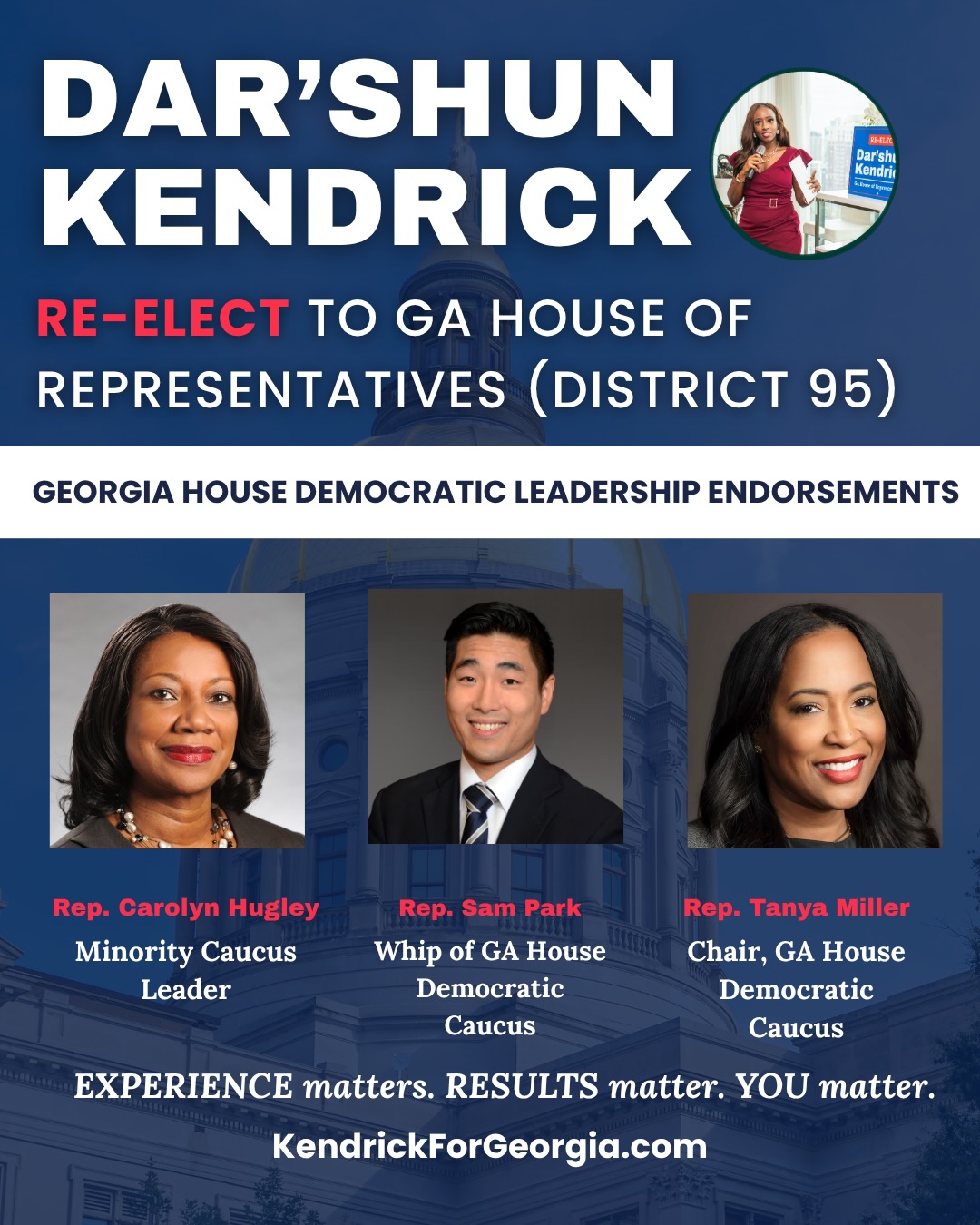 Now, I’d like to highlight my endorsements from the Georgia House Democratic Leadership. These leaders work every day to pass legislation that will help every day Georgians. I am overjoyed to have their support. Thank you all 💙
@repcarolynhugley
@repsampark
@tanyaforgeorgia
@votesaira
@solomonadesanya4ga
@spencerfrye