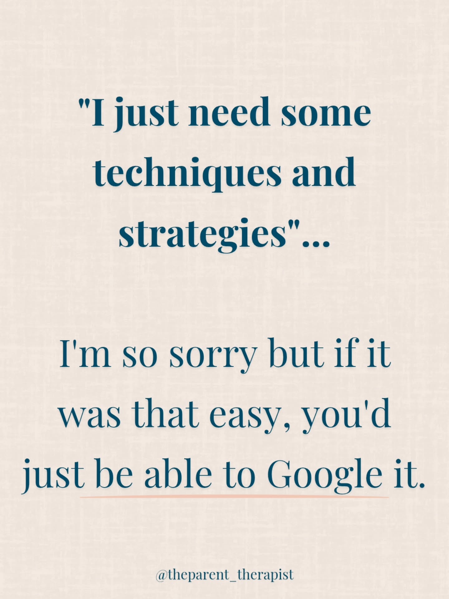 Most parents don’t actually need more techniques.
They need something much harder to find.
Because if parenting was just about strategies…
you would have Googled your way out of this by now.
You already know the scripts.
The gentle responses.
The 'right' way to handle things.
And yet… in the moment?
You still snap.
Or shut down.
Or feel that wave of guilt afterwards.
Not because you’re doing it wrong.
But because parenting isn’t just behavioural.
It’s emotional.
It’s relational.
It’s deeply personal.
It brings up your stress, your capacity, your history, your nervous system.
That’s why surface-level tips only take you so far.
The real shift happens when you start to understand what’s going on underneath.
When you build emotional capacity.
When you learn how to hold yourself in the hard moments.
When you stop expecting yourself to be calm, patient and regulated… without support.
That’s the work.
And the good news?
Change is possible.
Not through more pressure.
But through the right kind of support.
Support that actually dives down to where the real change happens.