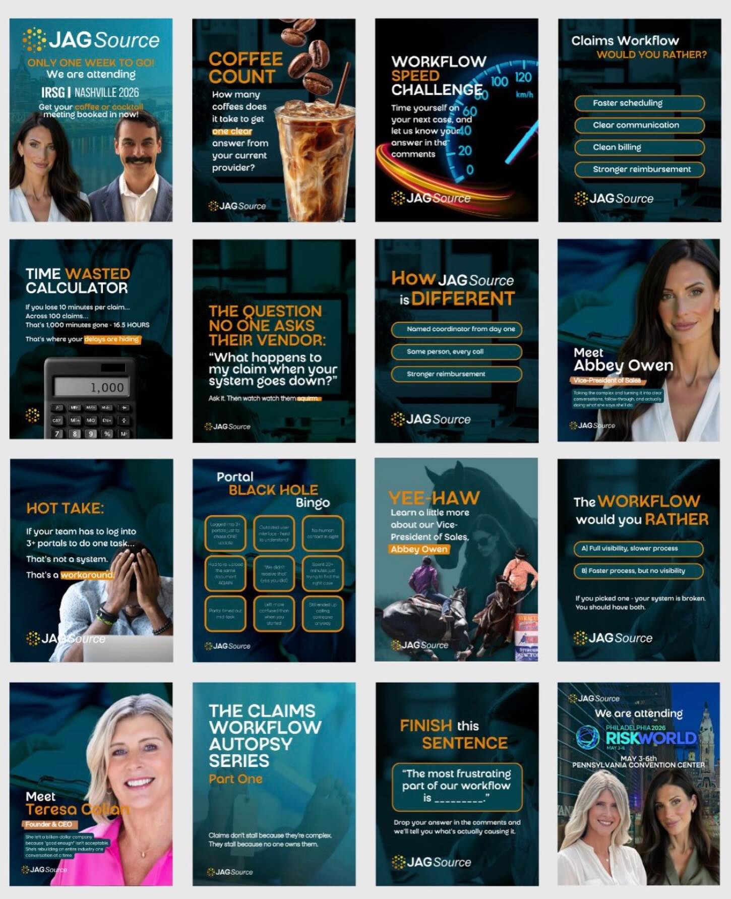 Repeat after me.
A “boring” industry does not mean boring marketing.
I have been working with JAG Source on their marketing for the last two months - our stats are growing on the daily.
We created badass graphics that stop the scroll and a marketing plan that pulls it’s weight in a crowded industry 🔥
They stand out from the crowd - and the proof is in the pudding.
Teresa Colian - thank you for trusting me with your business ✨
I have ONE spot for marketing available - if your posts are blending into the background, it’s time to reach out 👀