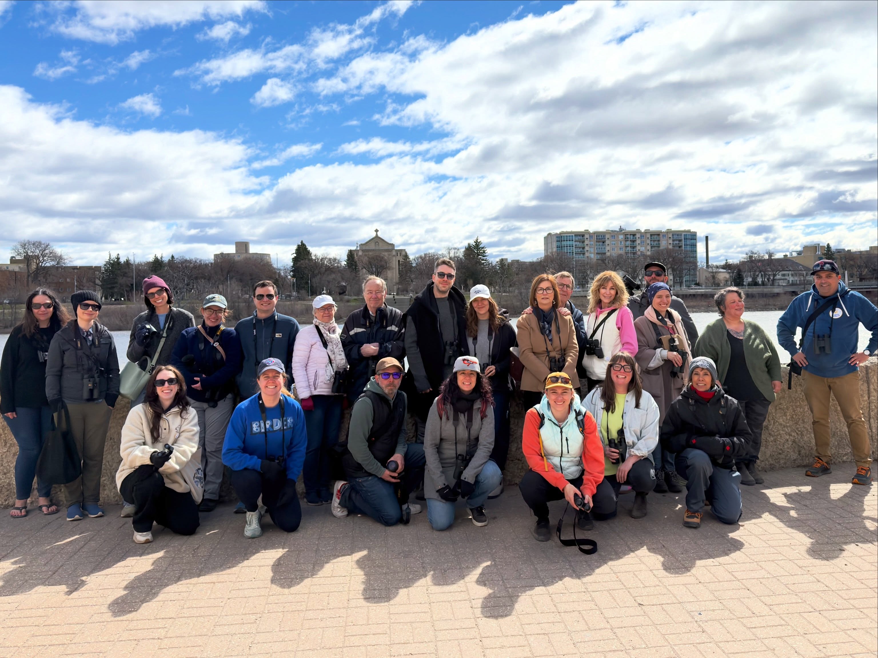 There was no better way to celebrate World Migratory Bird Day than by learning how to make windows safer for our feathered relatives and birding with new friends at The Forks.
We found plenty of bird joy today. We spotted 17 species, including amazing looks at a Palm Warbler, Orange-crowned Warbler, and several Yellow-rumped Warblers.
World Migratory Bird Day highlights the importance of community science and how individual sightings support global conservation efforts. We recorded all of our sightings on an app called eBird (@team_ebird) so they can contribute to a growing body of data that helps us better understand and protect birds.
Chi-Miigwech! Maarsii! Thank you to @birdfriendlywinnipeg @birdnerdwpg @danimanitoba @theforkswinnipeg @helgajakobson for organizing this.
Slide 1: A group of keen birders posing for a group photo with the Red River behind them.
Slide 2: Allison @birdnerdwpg sharing important information about making our windows safe for birds.
Slide 3: Palm Warbler perched on the branch of a spruce.
Slide 4: Yellow-rumped Warbler sitting on the ground.
@umanitoba @umstudent @umindigenous @birds.canada @worldmigratorybirdday