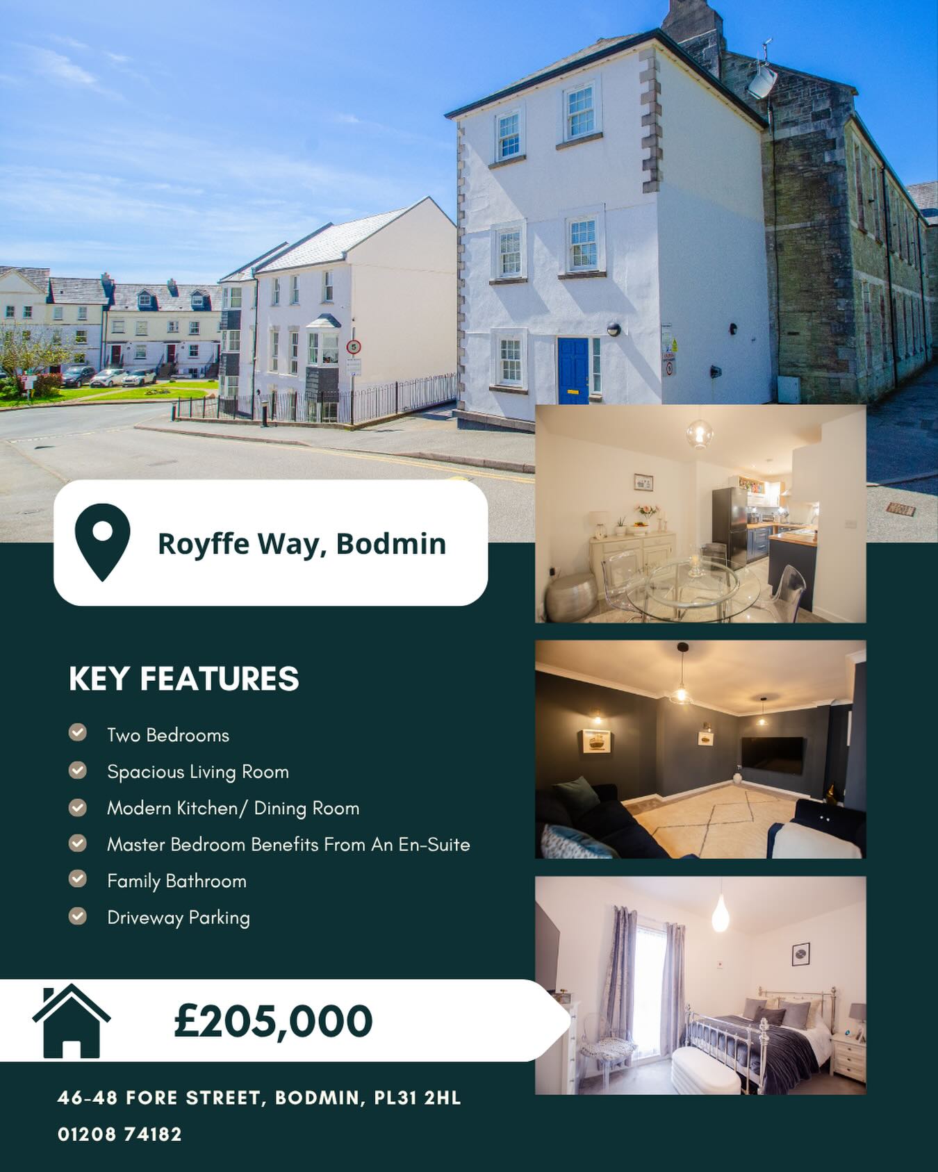 🙌 NEW PRICE 🙌
📍12 Royffe Way, Bodmin
🏠 £205,000
Situated within a popular development in Bodmin, 12 Royffe Way is a well-presented two-bedroom end-of-terrace home offering contemporary living arranged over three floors. The property is ideal for first-time buyers, investors, or those seeking a low-maintenance home in a convenient location.
To enquire about this property, please call our Bodmin Branch on 01208 74182 📞
#cornwallliving #cornishestateagents #propertiesforsale