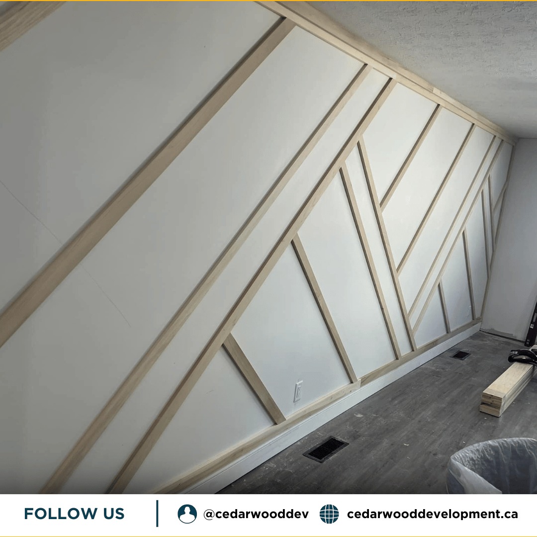 🔨 The process is the proof. 👀🔥
This custom geometric feature wall is currently taking shape in Ajax, ON and we are LOCKED IN on every detail. The precision. The angles. The craftsmanship. This is what separates Cedarwood Development Group from everyone else. 💪✨
This is not just a wall — this is a statement piece that transforms an entire room. 🖤
Searching "feature wall installation Ajax" or "custom interior renovation GTA"? You just found your team. 👇
💡 Custom feature walls are one of the most affordable ways to completely transform the look and feel of any room in your home. High impact. Low cost. Maximum wow factor. 💰
📍 Proudly serving Ajax, Whitby, Pickering, Toronto, Scarborough, Markham, Vaughan, Mississauga & all of the GTA
Our Services Include:
✅ Bathroom Remodels
✅ Kitchen Renovations
✅ Basement Finishing & Remodeling
✅ Epoxy Flooring
✅ Hardscaping, Interlocking & Landscaping
✅ Home Remodeling
💡 Ready for your transformation? Book your FREE estimate today!
📞 (437) 477-7366
📧 info@cedarwooddevelopment.ca
🌐 cedarwooddevelopment.ca
📍 Serving Toronto & the GTA
📆 DM us "FEATURE WALL" to discuss your next project!
#FeatureWallAjax #CustomFeatureWallGTA #InteriorRenovationAjax #AjaxRenovations #DurhamRegionRenovations #GTARenovations #TorontoRenovations